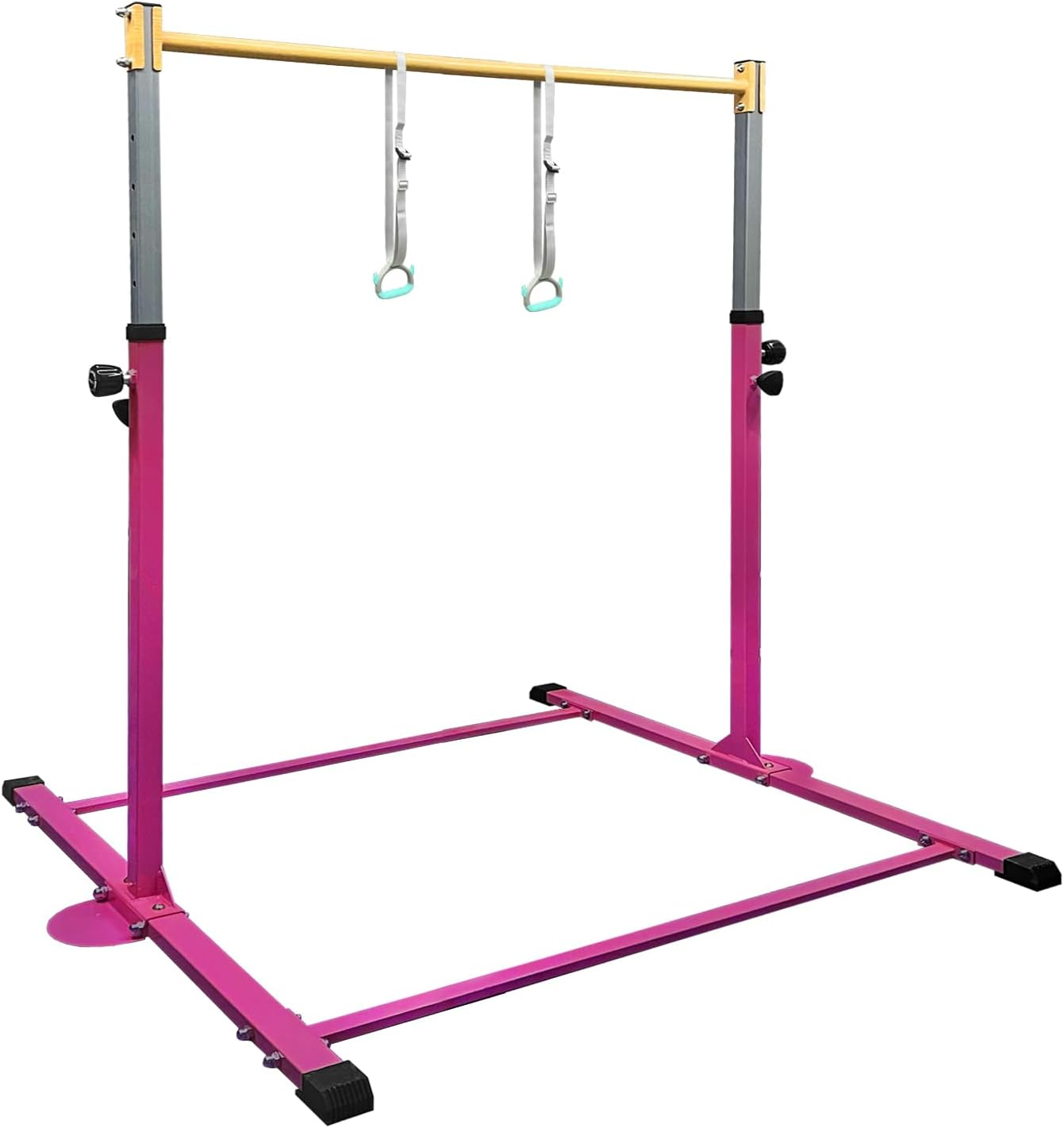 Gymnastic Kip Bar Horizontal Bar for Kids Adjustable 3' to 5' 300lbs Capacity