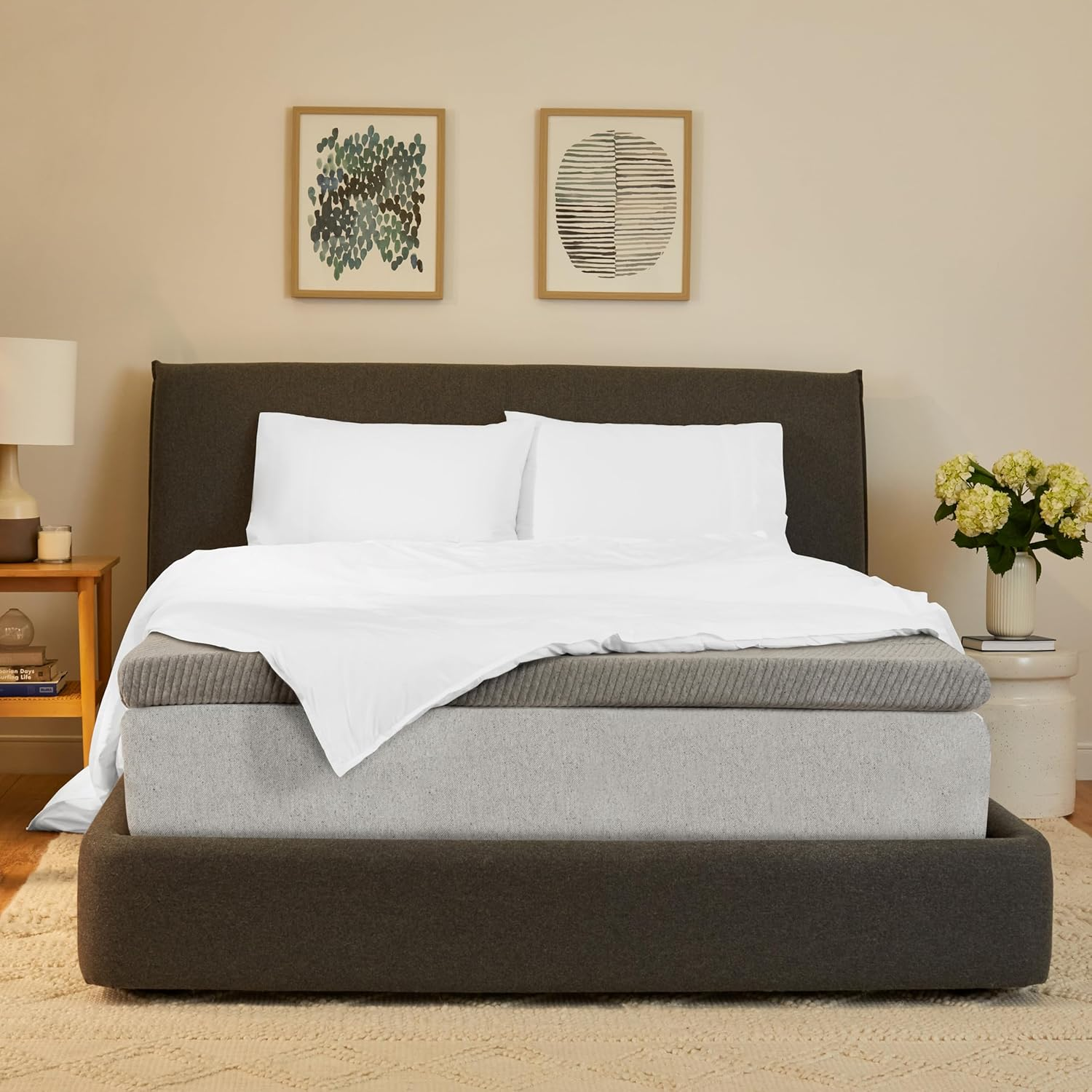 3-Inch Comfy Mattress Topper for Queen Size Bed - Gray