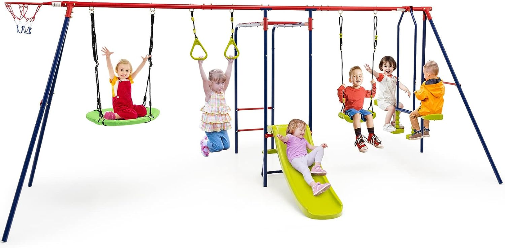 HONEY JOY 300 KG Indoor & Outdoor Swing Set, Heavy Duty Carbon Steel Swing Fr... - Picture 11 of 14