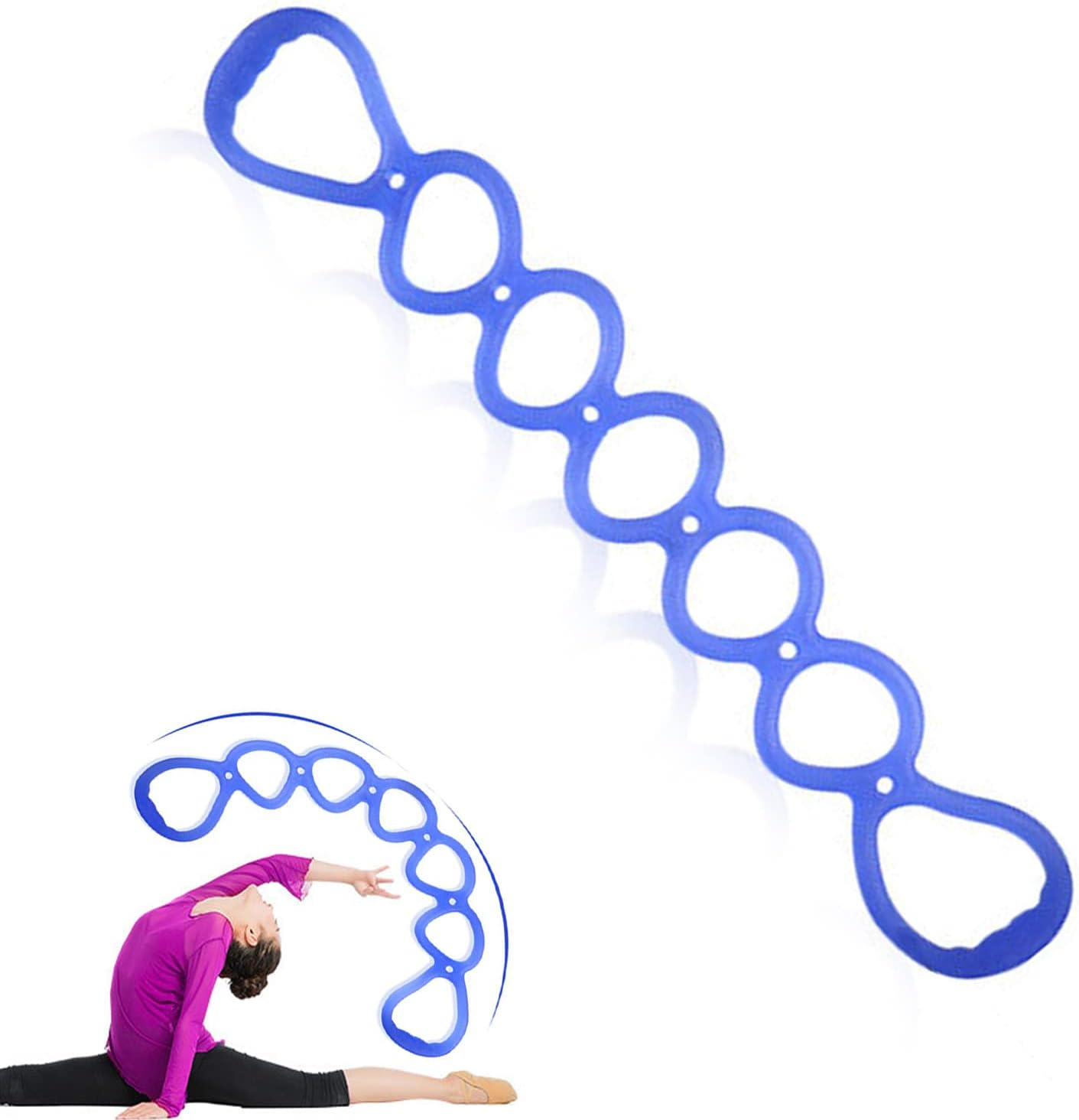 7 Ring Stretch Resistance Exercise Band,  Workout Bands Yoga Stretching，Foot, Leg and Arm Exerciser for Home or Fitness Center Workout Walking Exercise