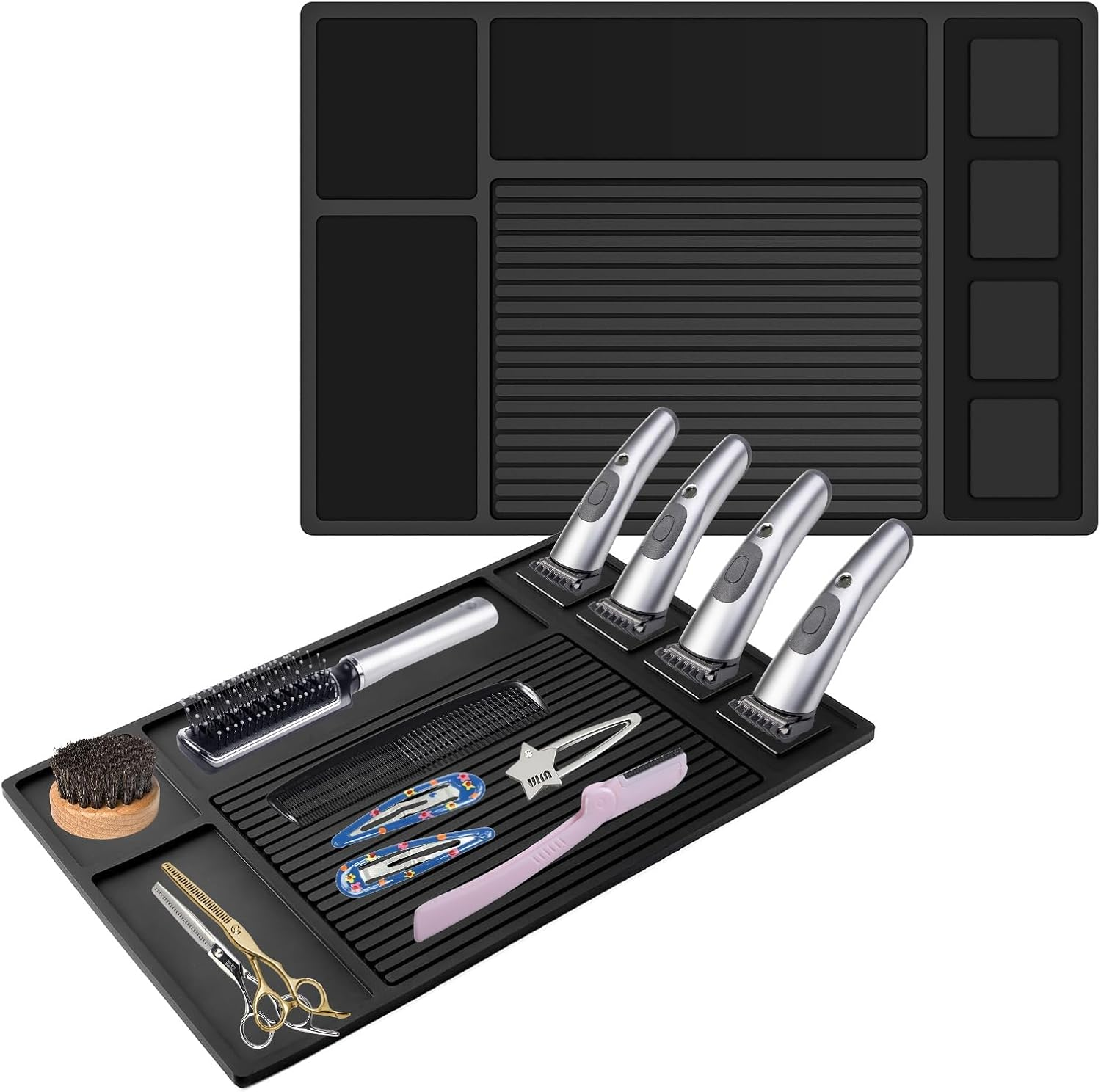 Magnetic Barber Mat for Clippers,Barber Station Organizer Mat for Beauty Tools,Professional Non-Slip Matt