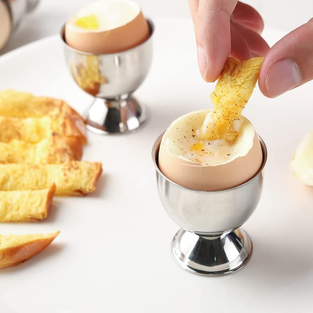 Jindizi Egg Cups, 4PCS Stainless Steel Egg Cups Set, Egg Tray for Hard & Soft... - Picture 5 of 14