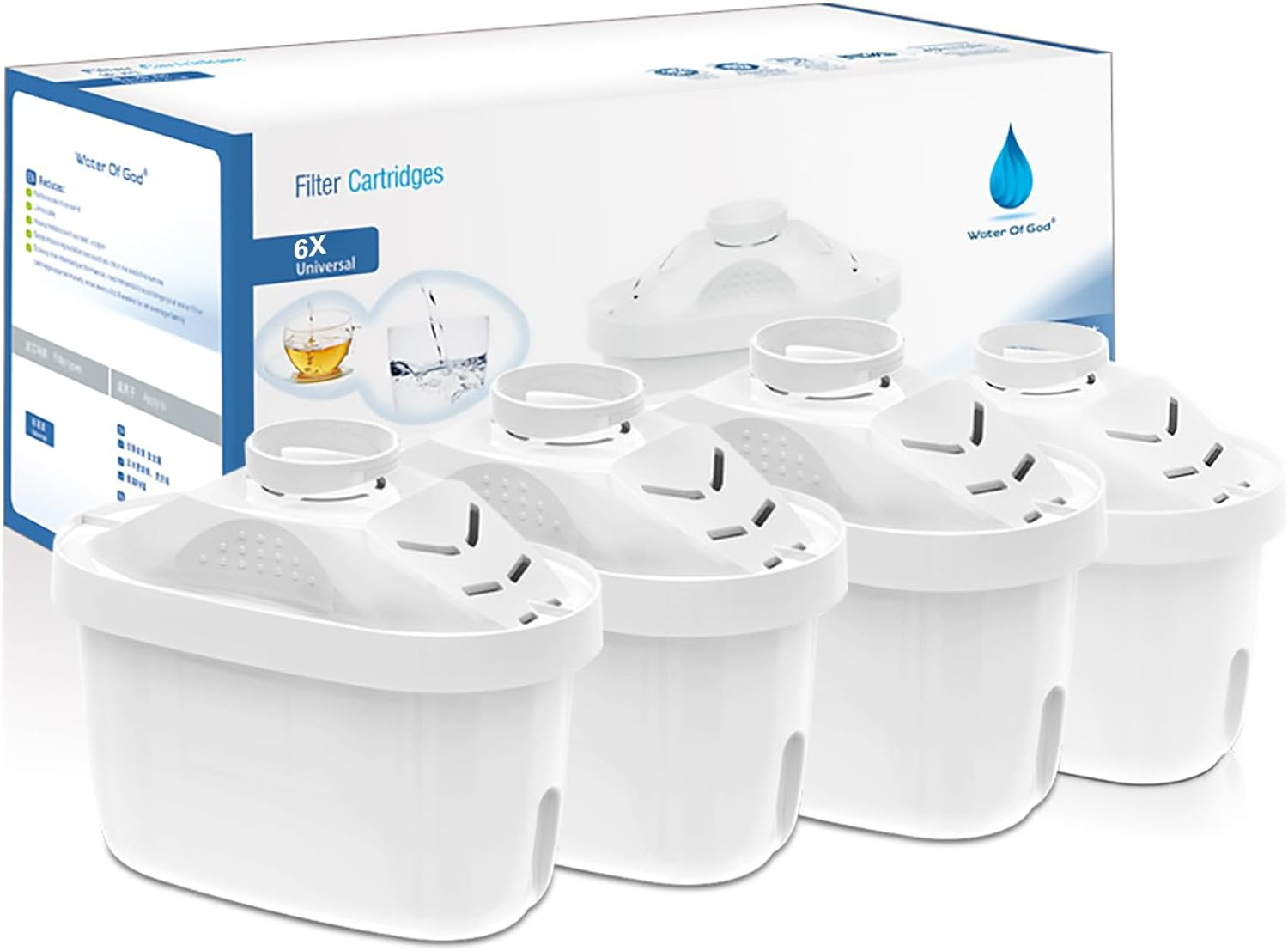 Water Filter - 6 Pack Pur Water Filter Replacement for All BRITA, Compatible with Brita Maxtra/Mava, Maxtra+, Fit for Mavea, Marella Jug Pitcher Replacement Cartridge, Reduce Limescale and Impurities.