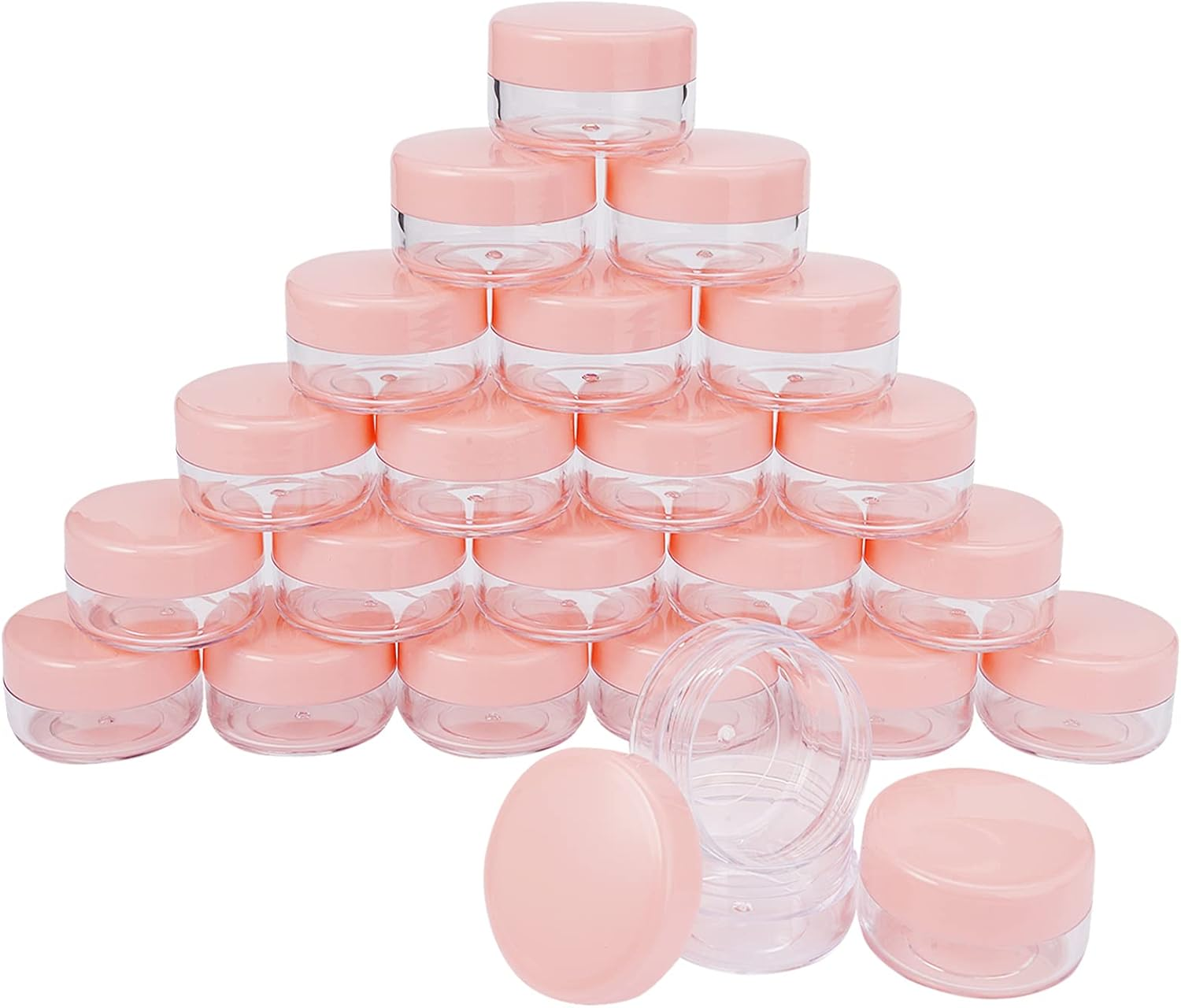 24pz Barattoli Plastica Con Tappo, 10Ml Contenitori Viaggio, per Creme E Polvere