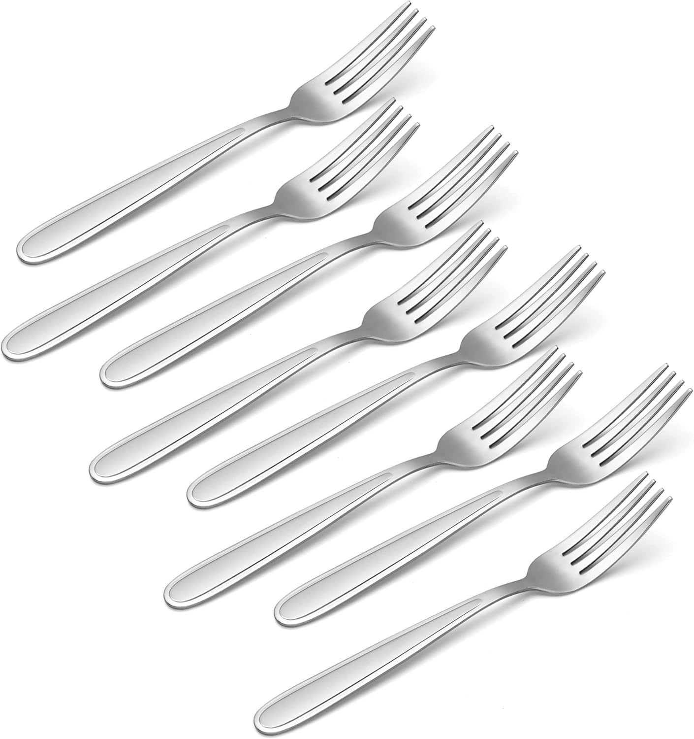 8pc Fork Set Jordan Pattern Stainless Steel Flatware Dining Utensils