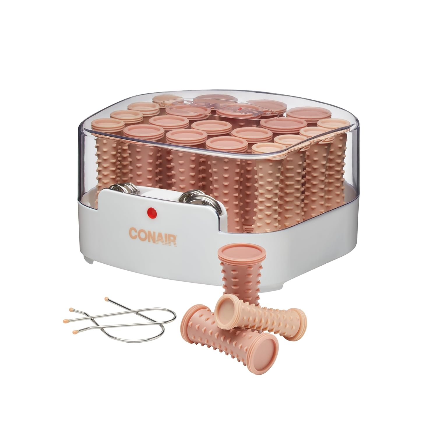 Conair Double Ceramic Hot Rollers for Long, Medium, and All Hair - Hair Curler - Hair Roller Clips Included - 1/2 Inch, 3/4 Inch, and 1 Inch Rollers