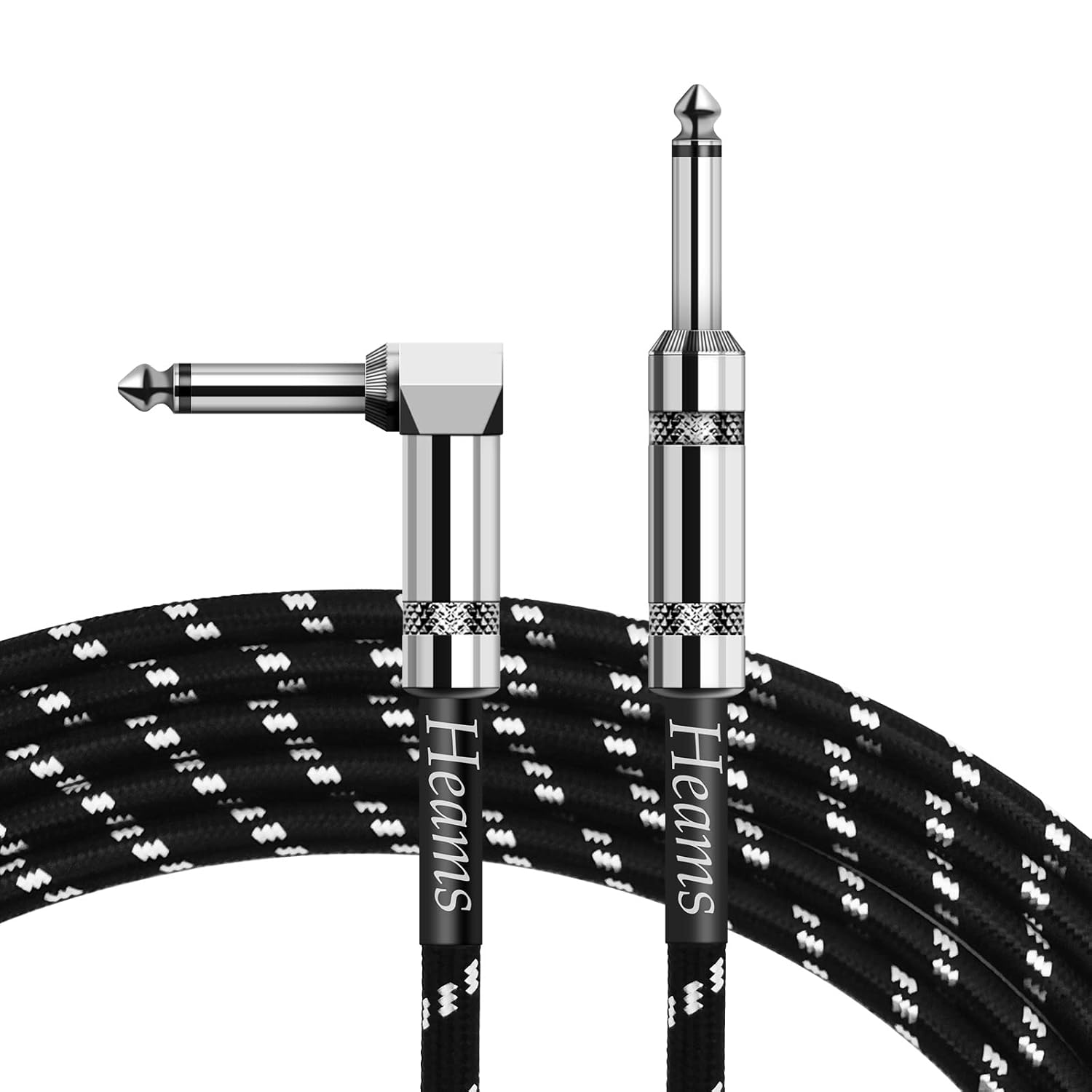 Premium 10 FT Guitar Cable, 1/4 Inch Instrument Cable- Noise Free and Long-Lasting Guitar Chord- AMP Cord for Bass, Electric Guitar, Electric Mandolin, Right Angle