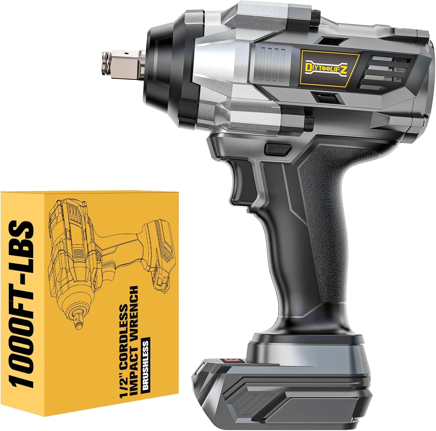 Cordless Impact Wrench 1/2 Inch For De-Walt 20V Battery - View #5