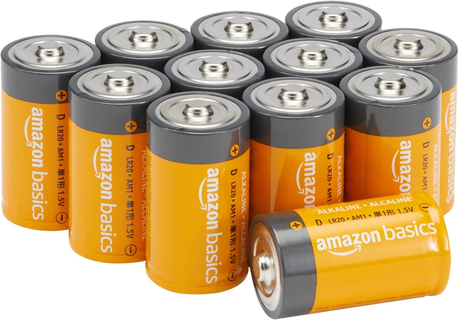 Batterie Alcaline Mono D, 1.5 Volt, per Uso Quotidiano, Confezione Da 12 (L’Aspetto Potrebbe Variare Dall’Immagine)