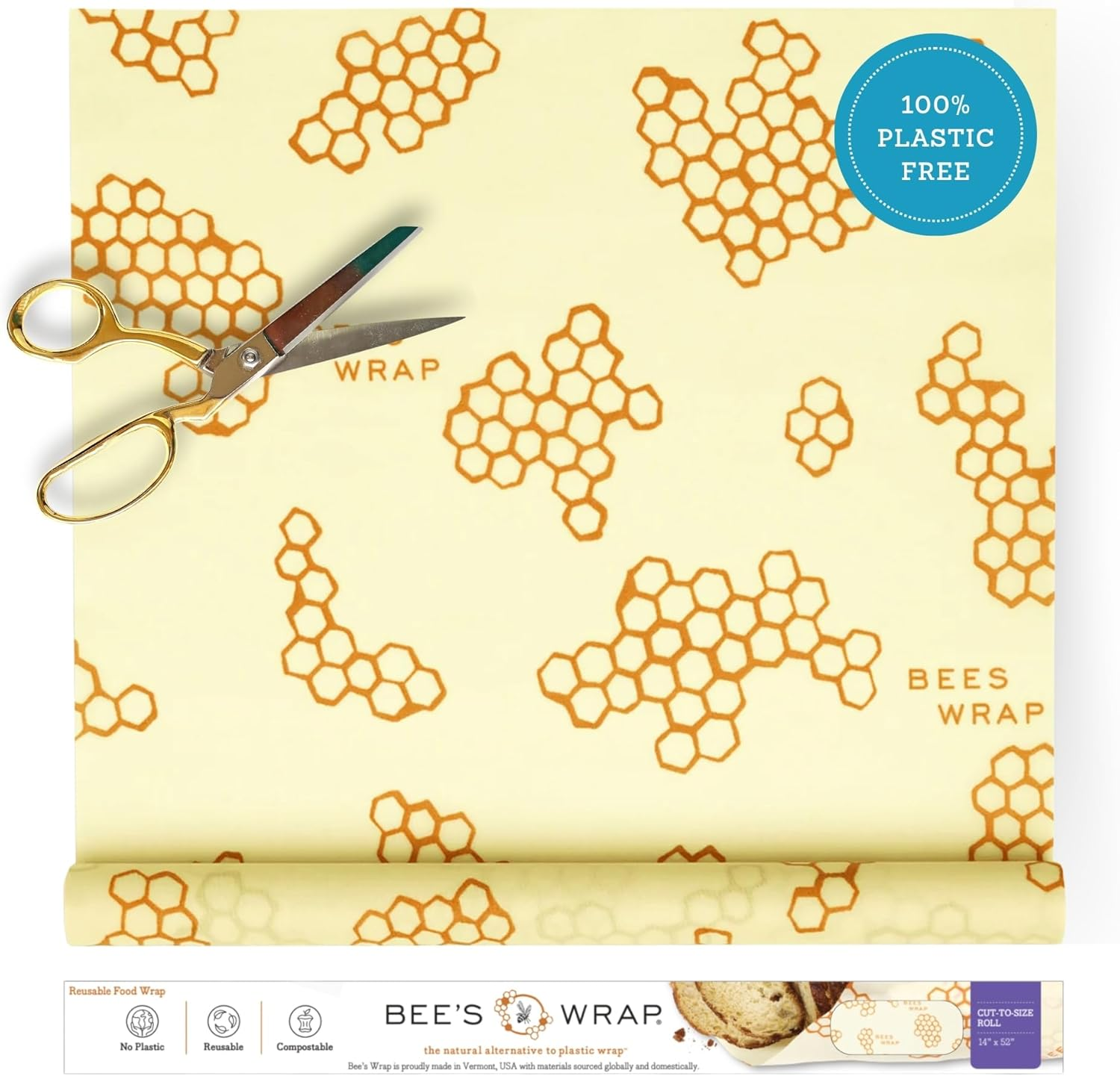Beeswax Wraps for Food - Cut to Size 14X52