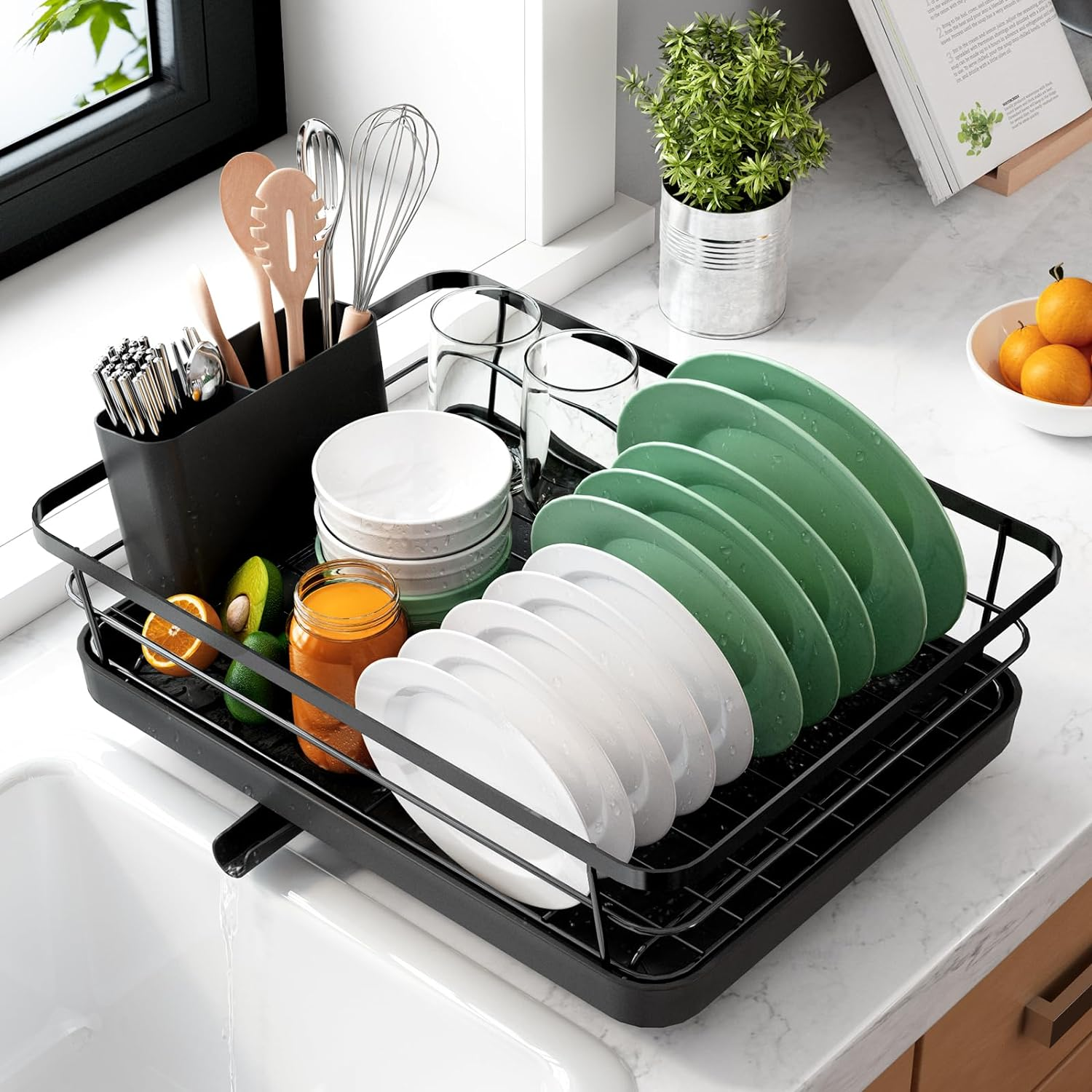 Dish Drying Rack for Kitchen Counter Stainless Steel Drying Rack
