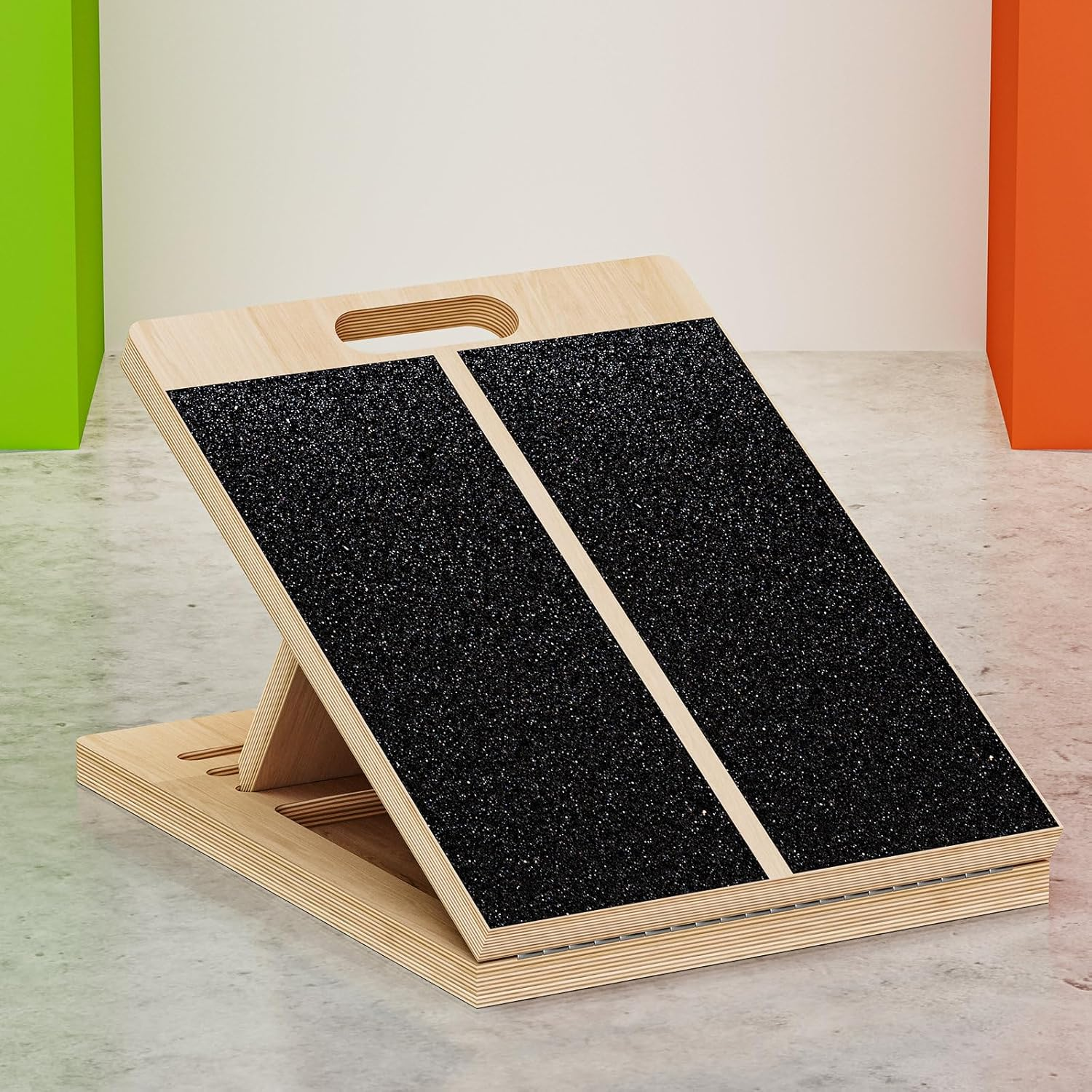 Slant Board for Calf-Stretching - Wooden Incline Wedge Stretcher for Squats, Foot & Ankle Mobility, Portable Fitness Equipment, Balance Block