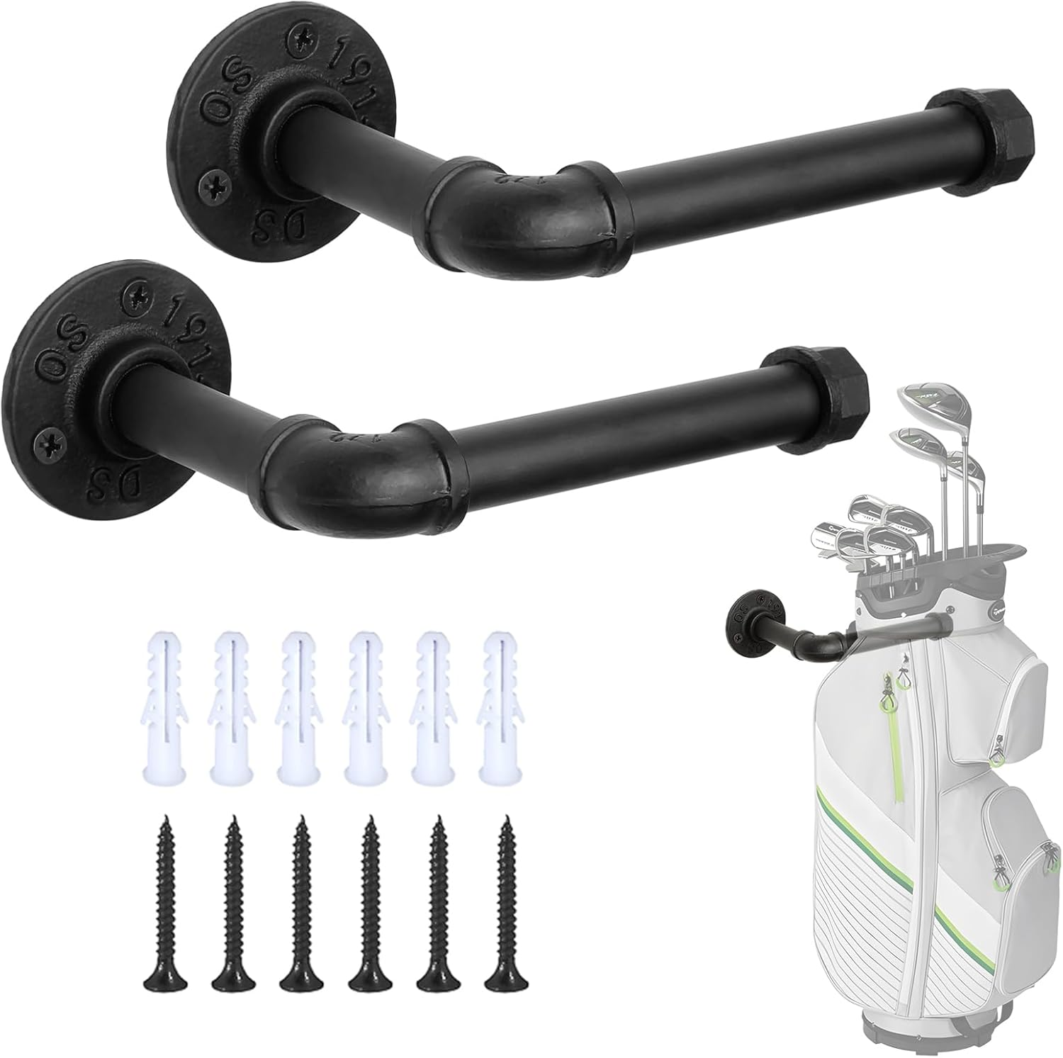 Golf Bag Storage, Golf Bag Organizer for Garage Wall Mount Golf Bag Holder Rack Stand Golf Bag Storage Rack Hangers for Storage Space for Garage