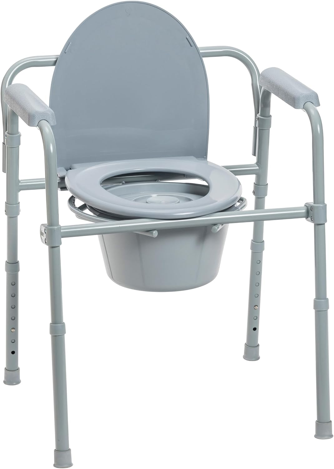 Adult Toilet Seat Folding Bedside Potty Chair Commode Steel Portable Bariatric