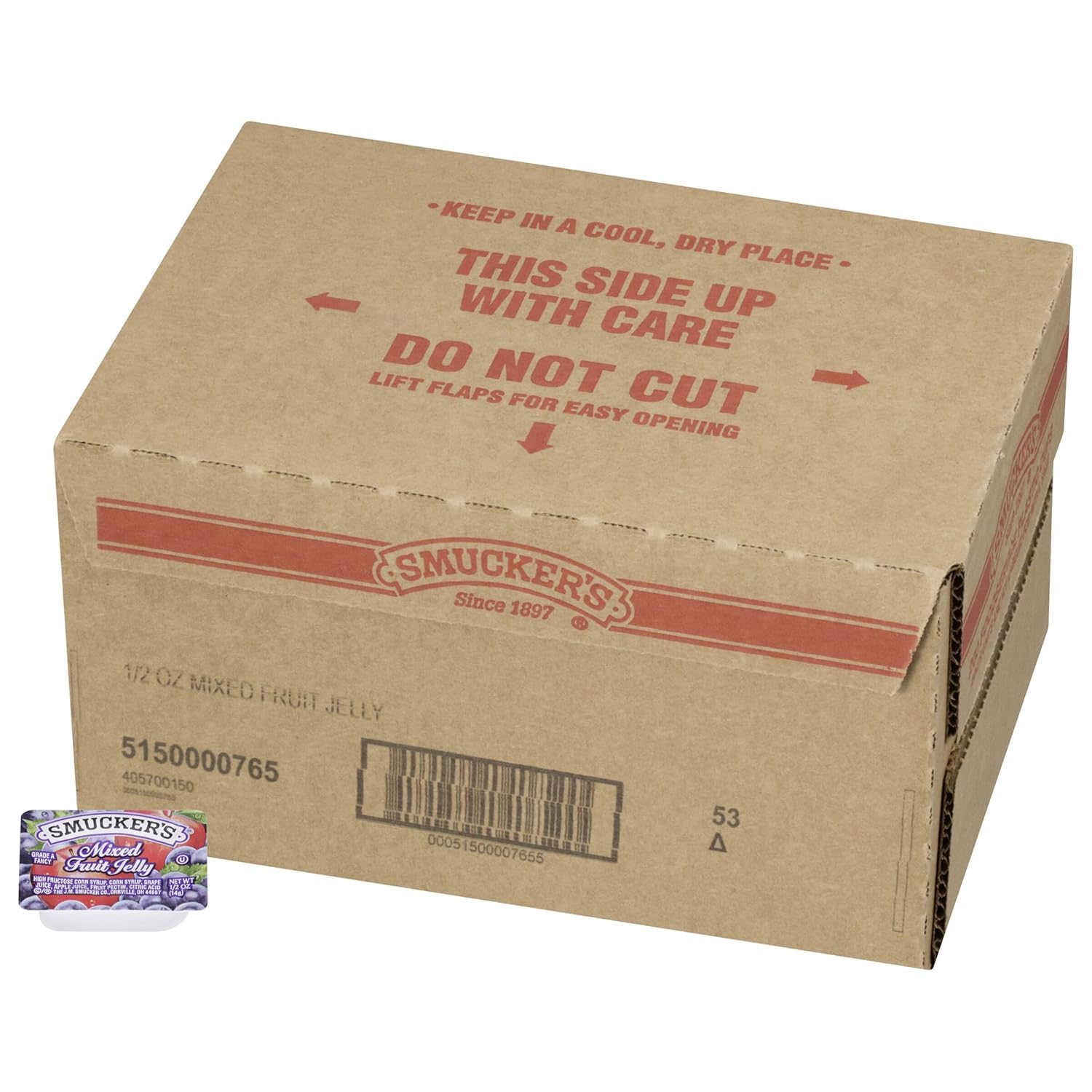 Mixed Fruit Jelly, Portion Control, 0.5 Ounces, 200 Count