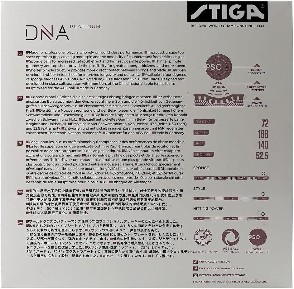 Stiga Table Tennis Rubber DNA Platinum XH, 2.3 with Superior Grip and Optimal... - Picture 3 of 13