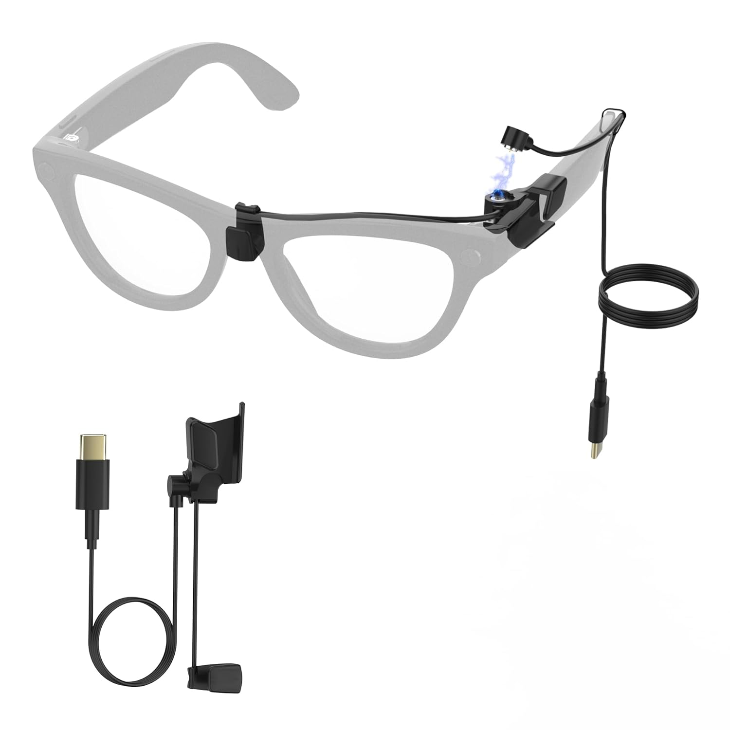 Magnetic Charging Cable for Ray-Ban Meta Wayfarer/Skyler/Headliner (GEN1 &Gen2)/Oakley Meta HSTN, USB-C Cable for Ray Ban Smart Glasses, Portable for Smartphone/Laptop/Power Bank Charging
