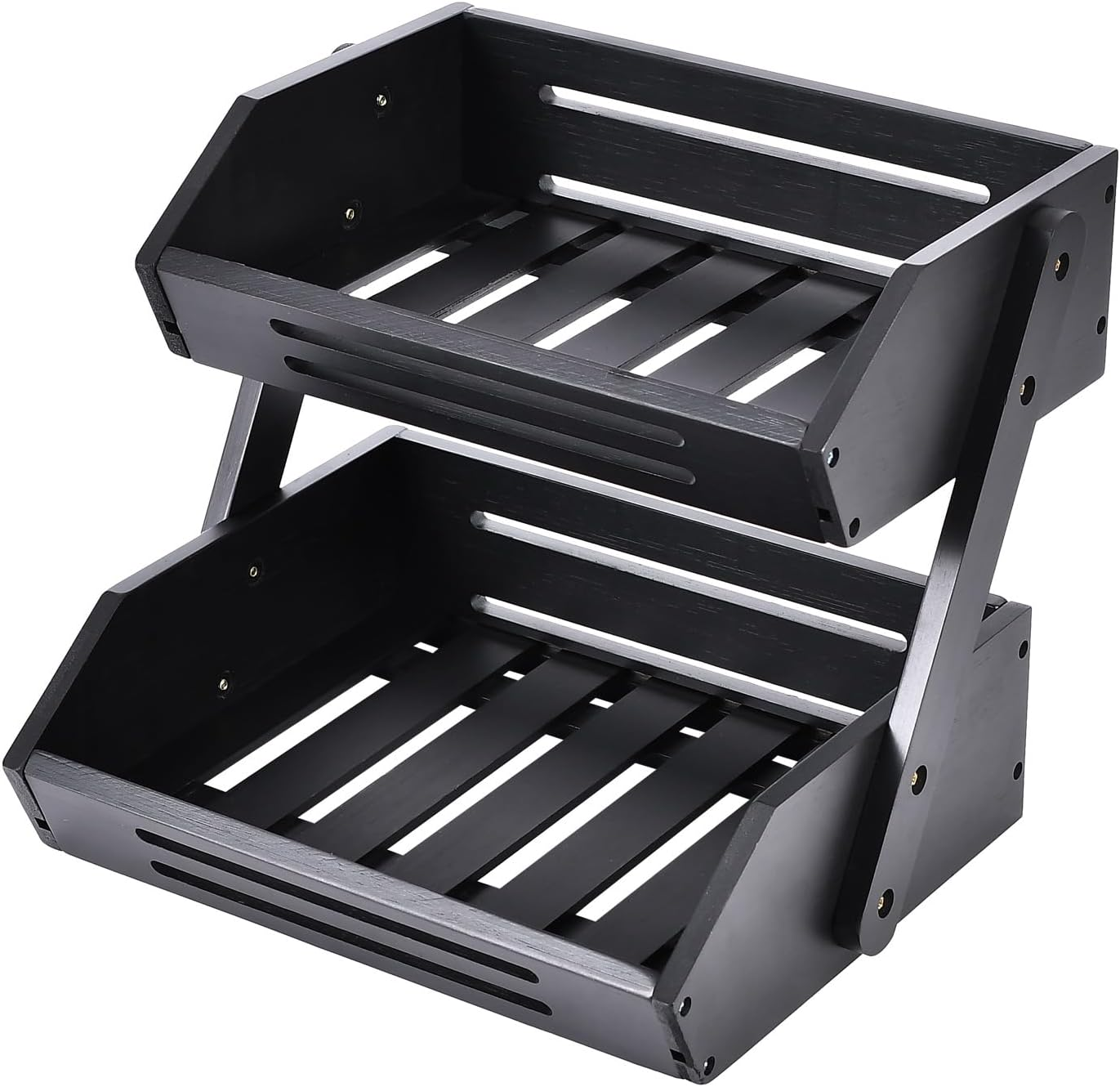 Fruit Basket, Fruit Bowl, 2 Tier Fruit Basket for Kitchen, Fruit Stand Storage Holder for Fruit, Vegetables, Bread Storage and Home Kitchen Countertop Organizer