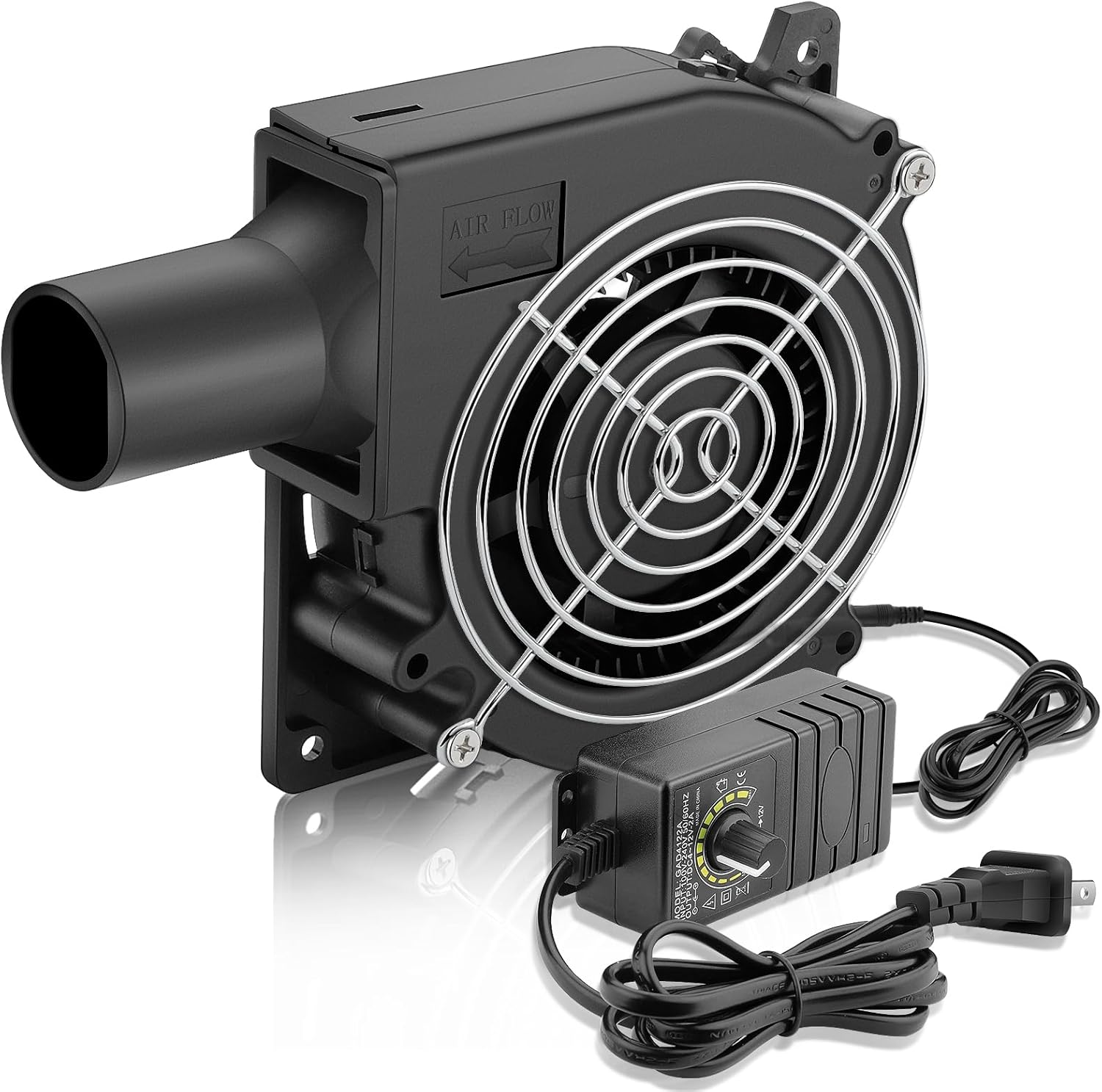 120Mm Small 12Volt Electric BBQ Blower Fan with Adjustable Controller for Squirrel Cage Centrifugal Air Blower、 Smoker Ventilation or Replacement Inflatables、Charcoal Starter、Barbecue Grill