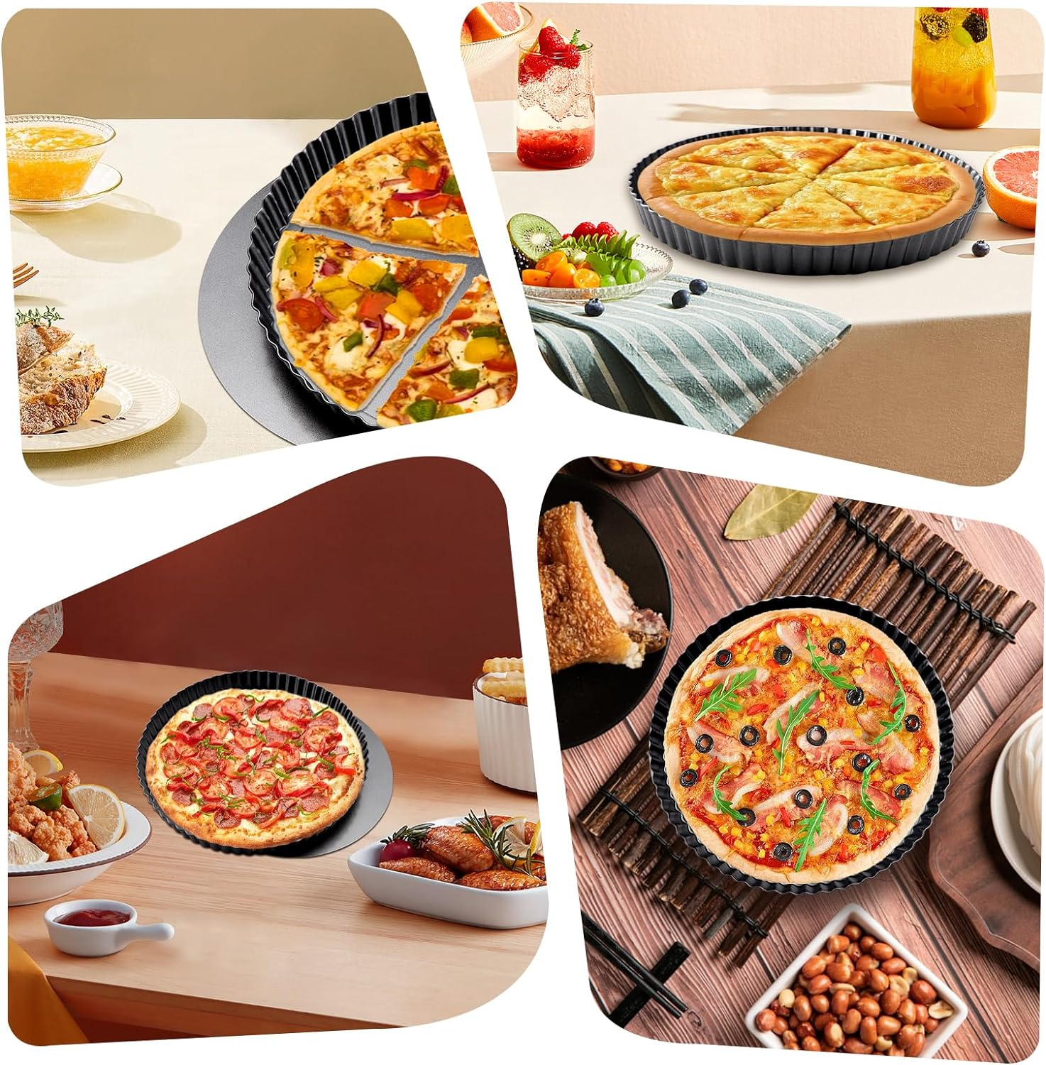 Pie Dish 20cm,Quiche Dish with Lifting Base,Tart Tin Removable Base,Safe Flan... - Picture 8 of 14