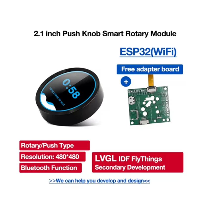 Smart Home 2.1 inch 480*480 ESP32 LVGL Circular Push Knob IPS LCD TFT Display Module for Ar-duino