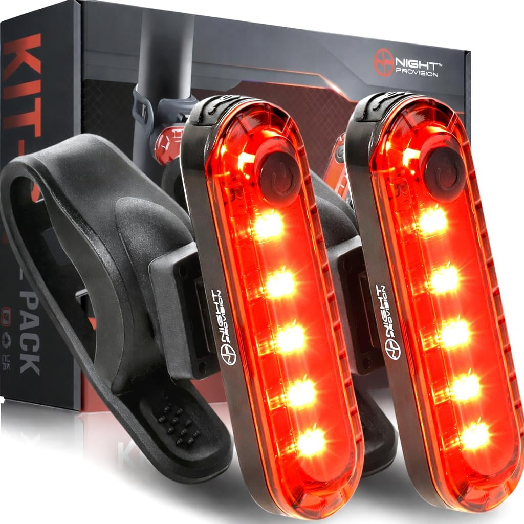 Bike Tail Light 2 Pack - Easy Bicycle Rear Light Installation - USB C Rechargeable Bike Lights for Night Riding - 18 Hour Max - Bicycle Brake Safety - 4 Modes LED (Luces Para Bicicleta)