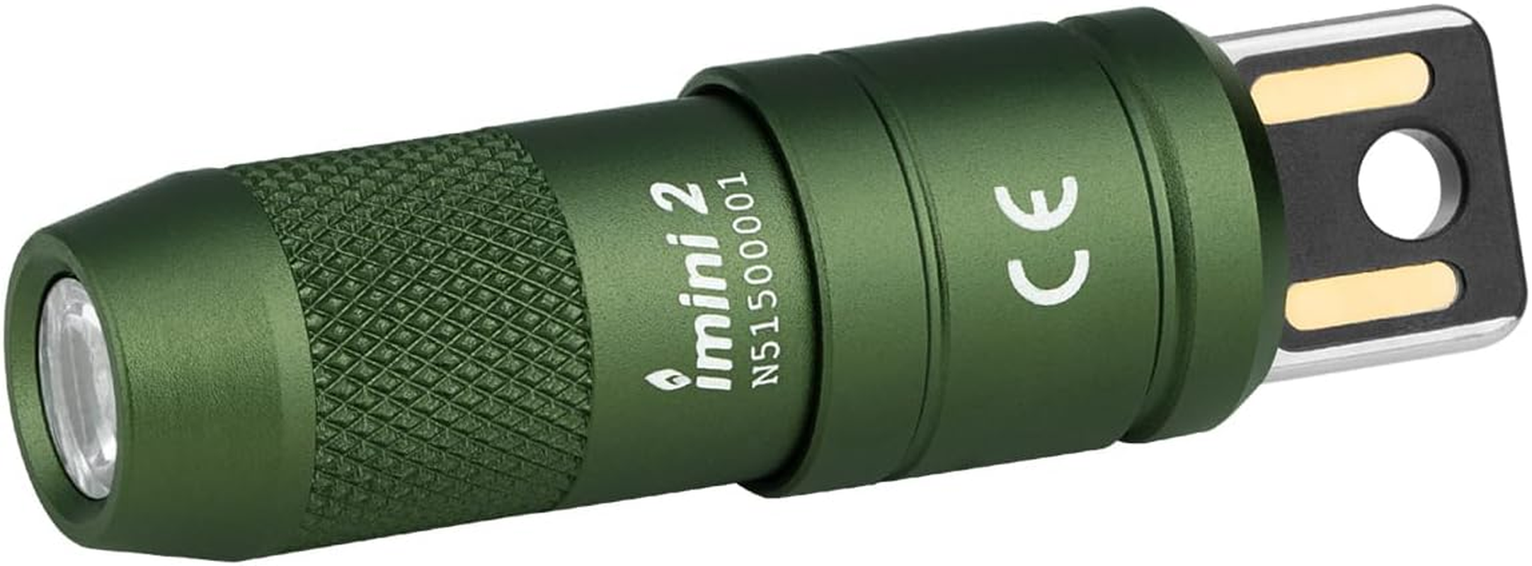 iMini 2 EDC Keychain Flashlight, 50 Lumens, Rechargeable, Olive Drab Green