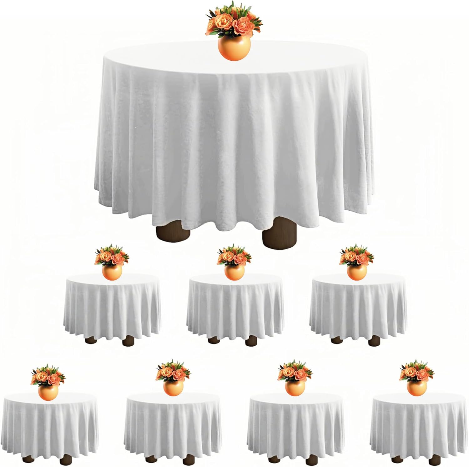 8 Pack White round Table Cloth 120 Inch Tablecloths Linens for round Tablecloth Washable Polyester Table Clothes Cover Fit Wedding Reception Banquet Party Buffet Restaurant Tablecloth Size Calculator
