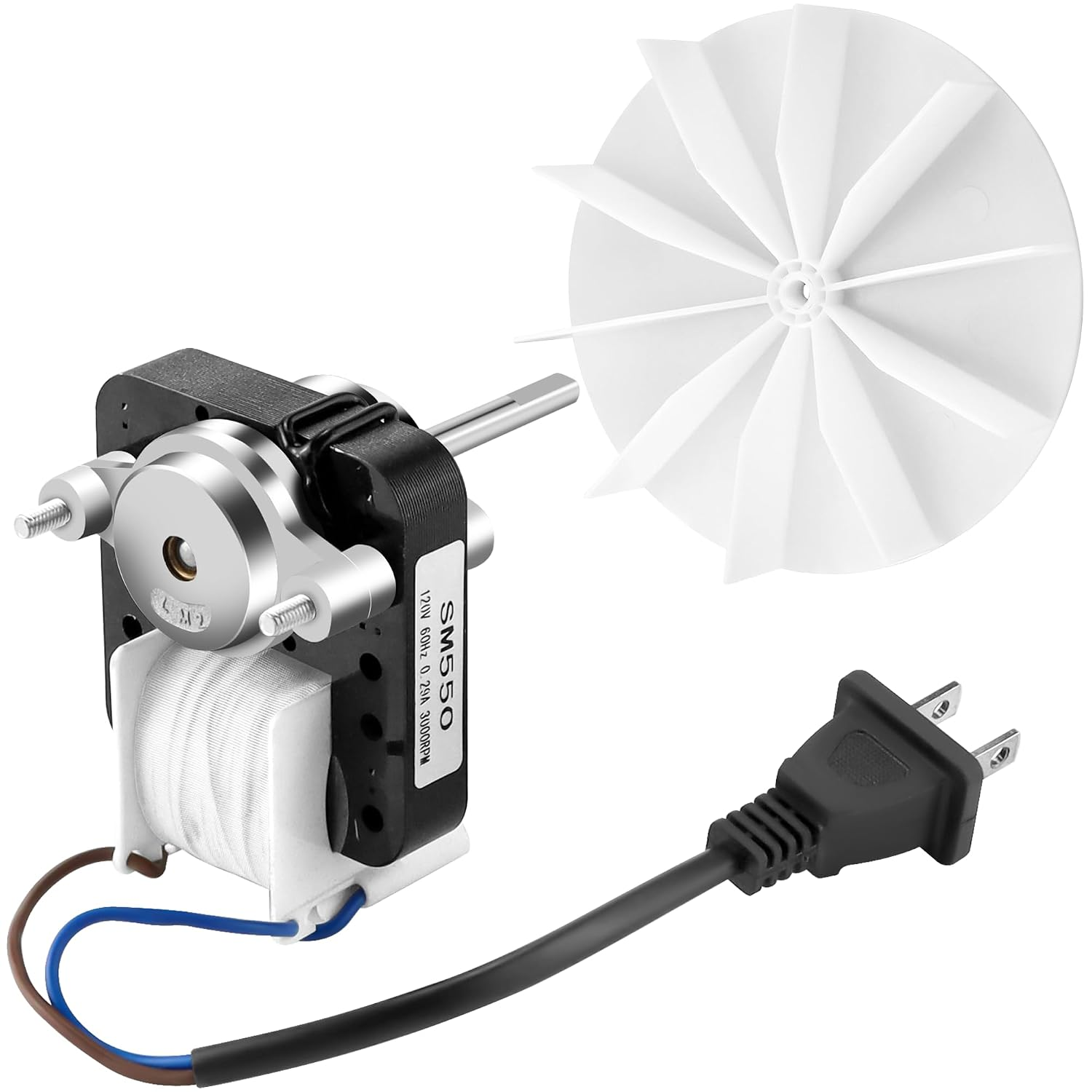 Universal Bathroom Vent Fan Motor Kit SM550 Electric Motors | Fit for Nu.Tone Bro.An - 50 CFM 120V, Replace C65878, VFM100, E498-1, 82423K, K111, C01575, 65100, EM550, EM750