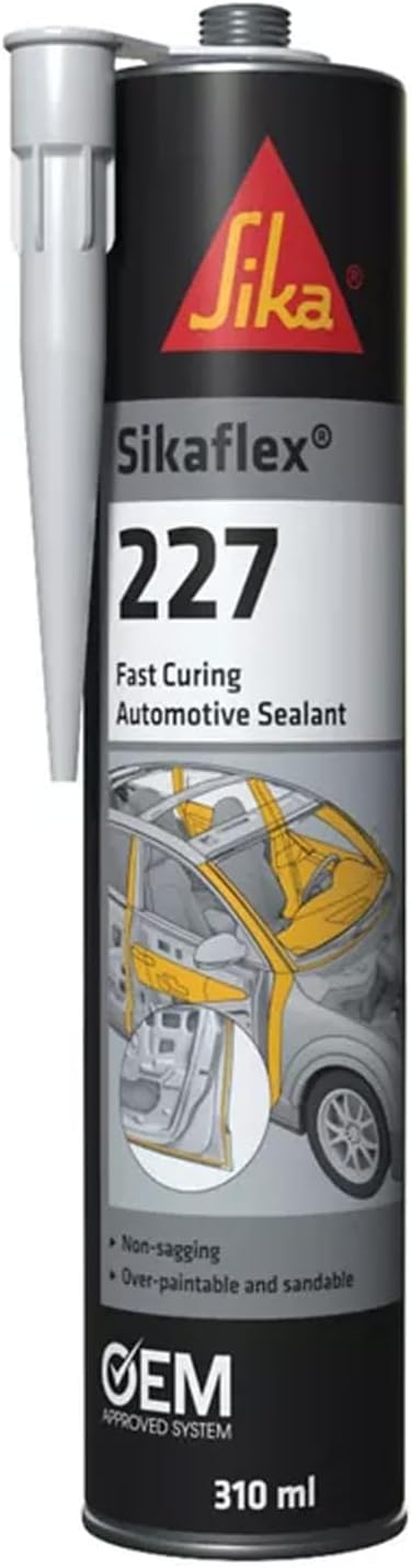 – Polyurethane Sealant for Car Body Sealing – flex-227 - Black – Fast-Skinning, Multipurpose Sealant with Sound-Dampening Properties – 310Ml