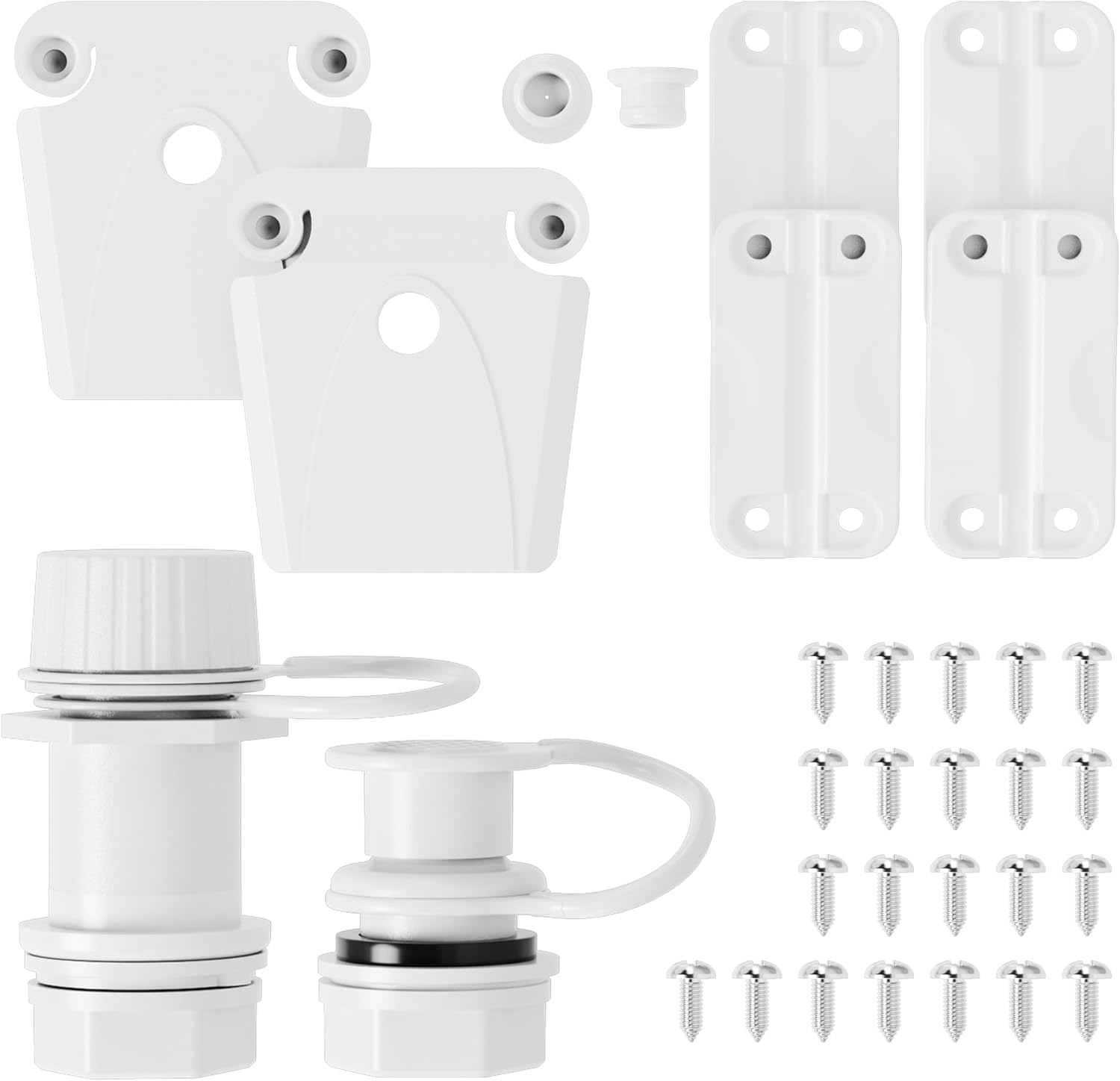 Replacement Parts Kit for Igloo Coolers - Plastic Hinges, Latches, Screws, Threaded Drain Plug and Triple-Snap Drain Plug,Compatible with Igloo Cooler