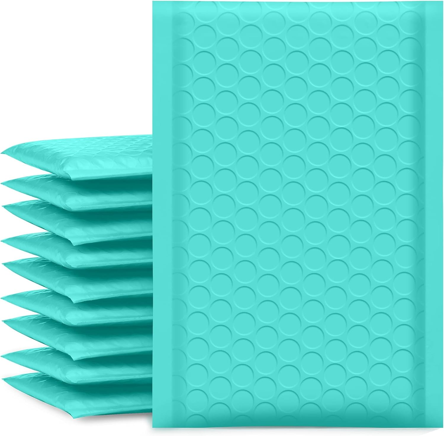Bubble Mailers 4X7 Inch Teal 50 Pack Poly Padded Envelopes Small Business Mailing Packages Opaque Self Seal Adhesive Waterproof Boutique Shipping Bags for Jewelry Makeup Supplies #000