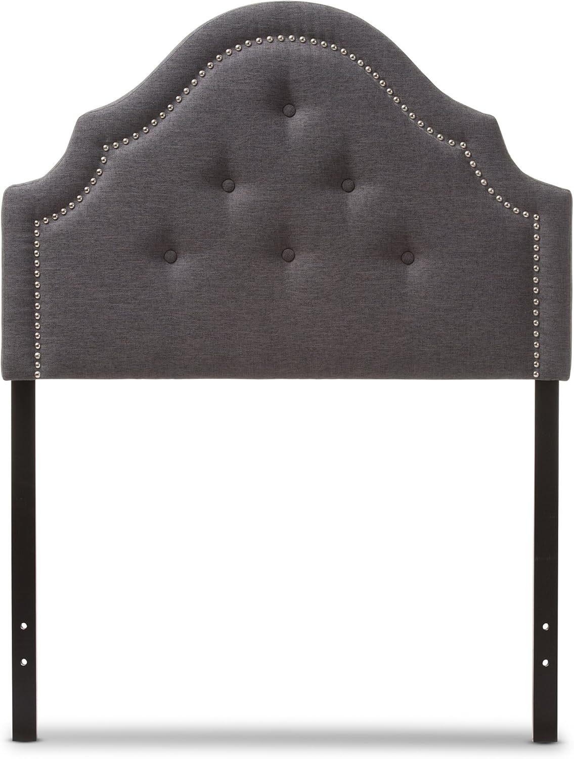 Cora Modern and Contemporary Dark Grey Fabric Upholstered Twin Size Headboard