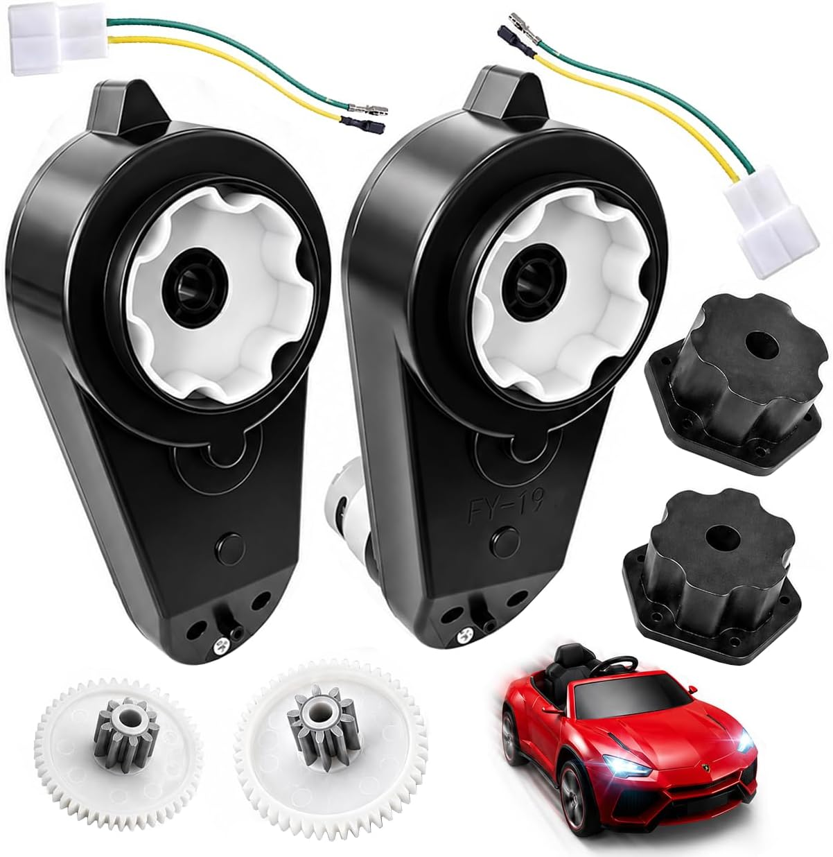 2PCS 12V 15000RPM Power Wheels Motor Kids Car Steel Teeth Gearbox