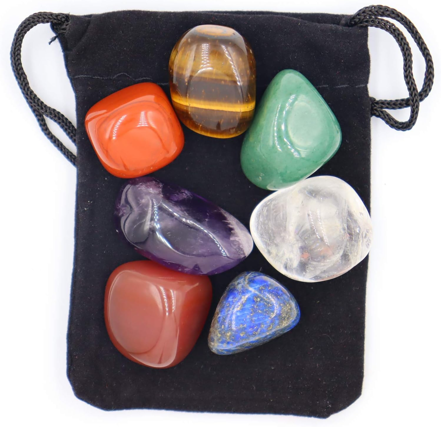 Chakra-Stein,Kristallstein Heilkristalle Zur Verwendung Als 7 Chakra-Steine Und Sorgensteine Zur Erdung Ausgleich Beruhigendes Meditations-Reiki (7Er-Set)