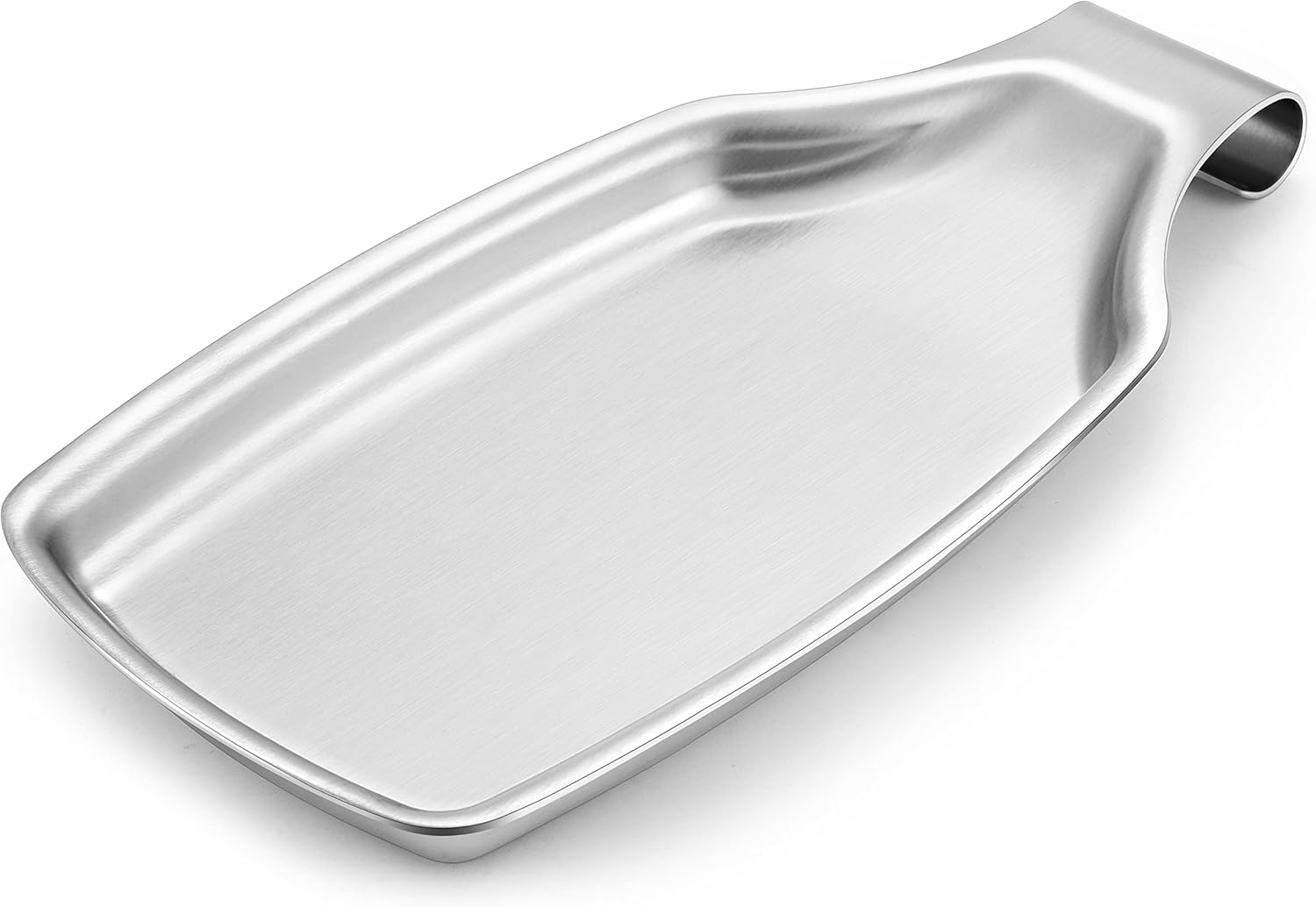 Stainless Steel Spoon Rest for Kitchen Stove Top,  Large Cooking Utensil Spatula Ladle Holder with Square Bottom, Home Accessories for Kitchen Countertop, Heavy Duty, Dishwasher Safe