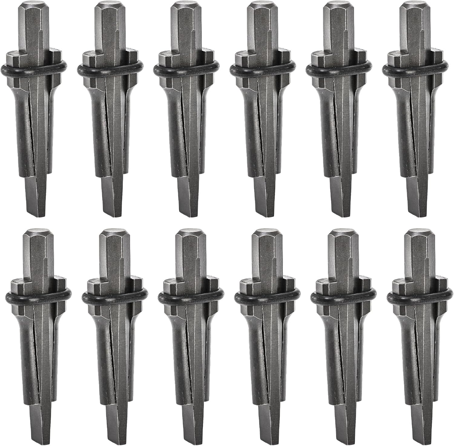 12 Pack Wedge and Feather Shims, 5/8 Inches Heavy Duty Rock Splitting Wedges Stone Splitter Hand Tools for Rock, Stone, Concrete, Marble, Granite