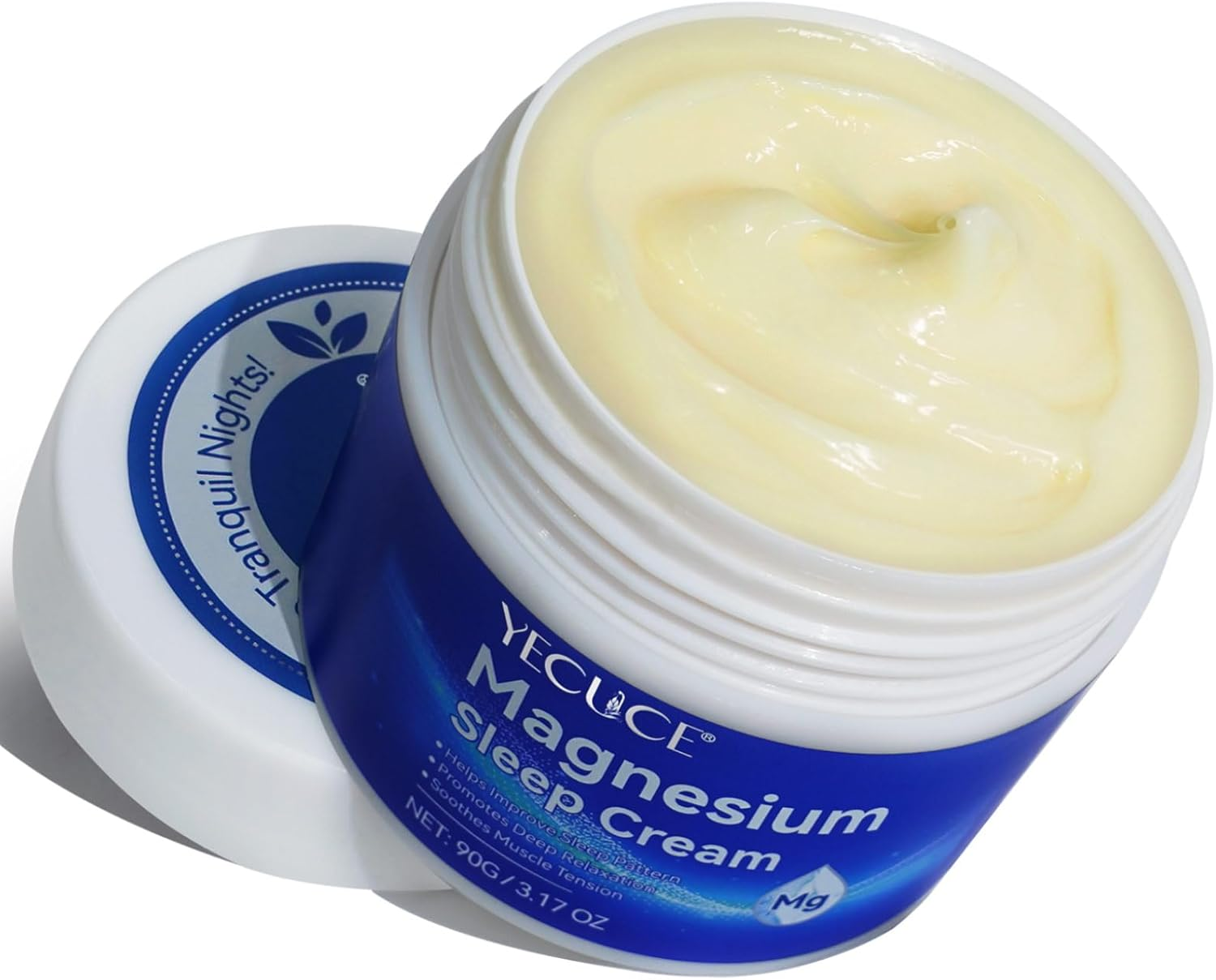Magnesium Cream for Sleep - Pure Premium Magnesium Oil for Feet with Vitamin E, Nighttime Magnesium Lotion for Restless Legs Muscle Soreness, Safe for Kids Babies