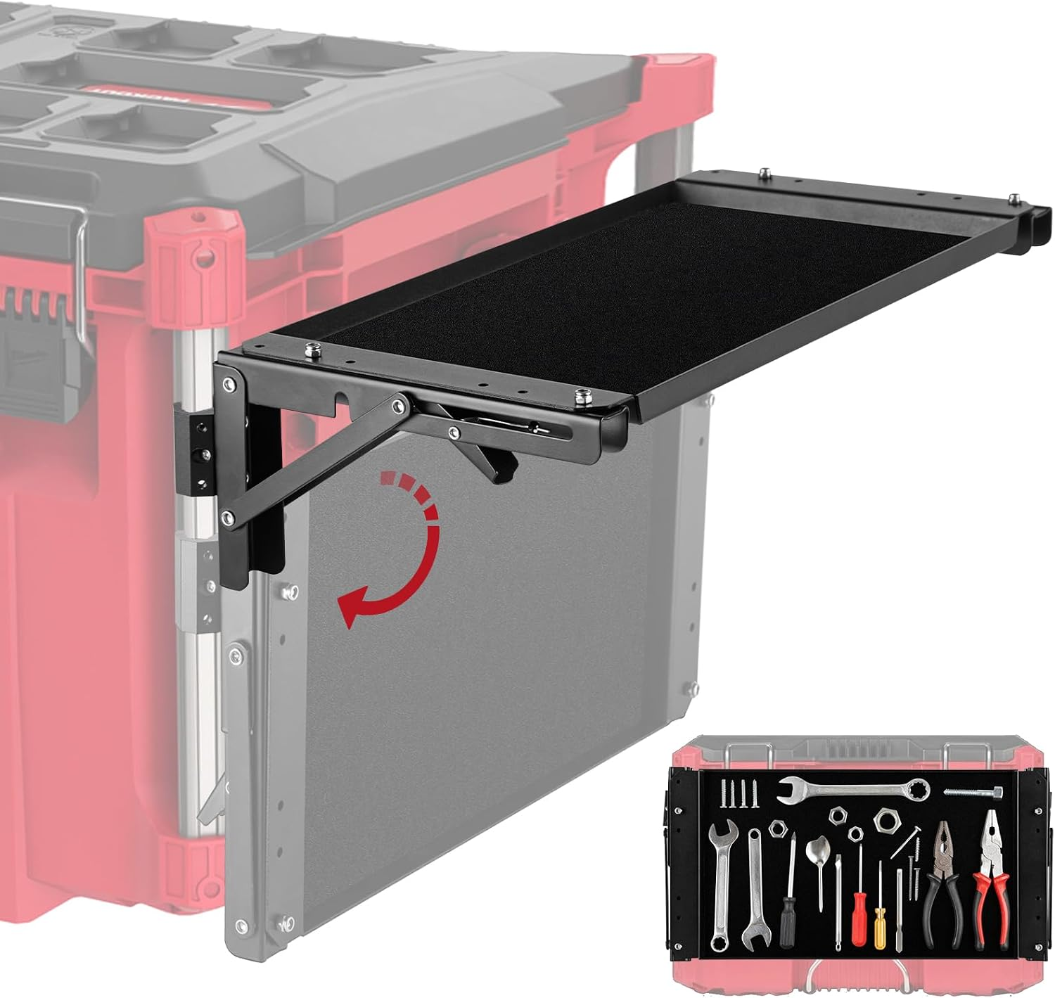 BYERN AUTO Folding Magnetic Side Table Compatible with Milwaukee Packout