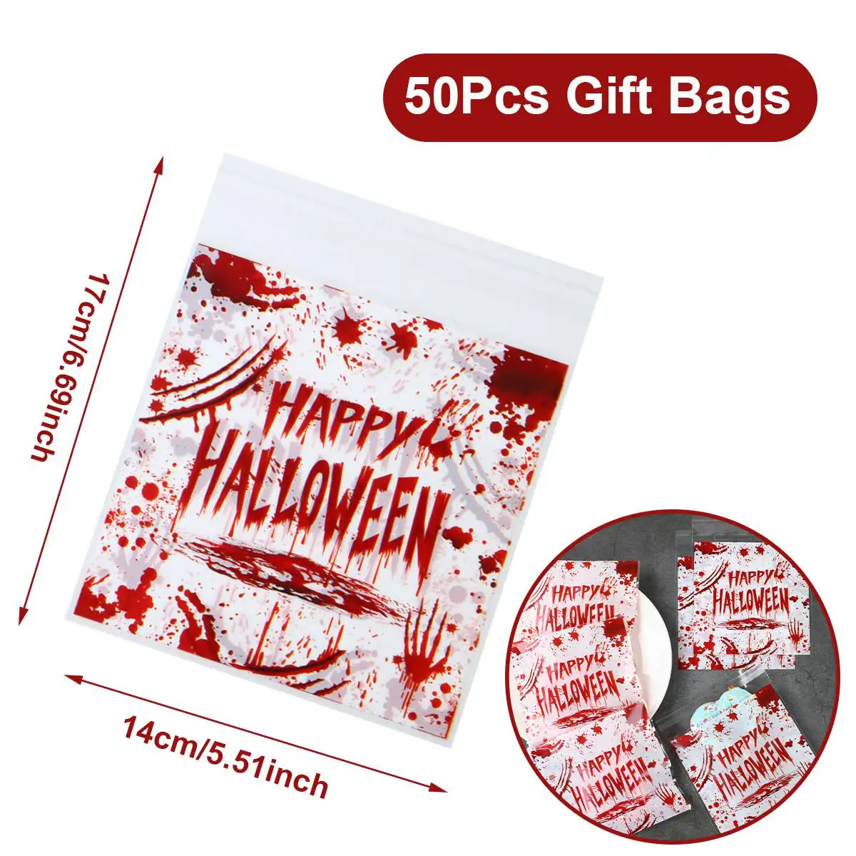 50-Pack Halloween Candy Bags – Pumpkin & Ghost Party Favor Bags for Trick-or-Treat & Home Decor (2025 Edition)