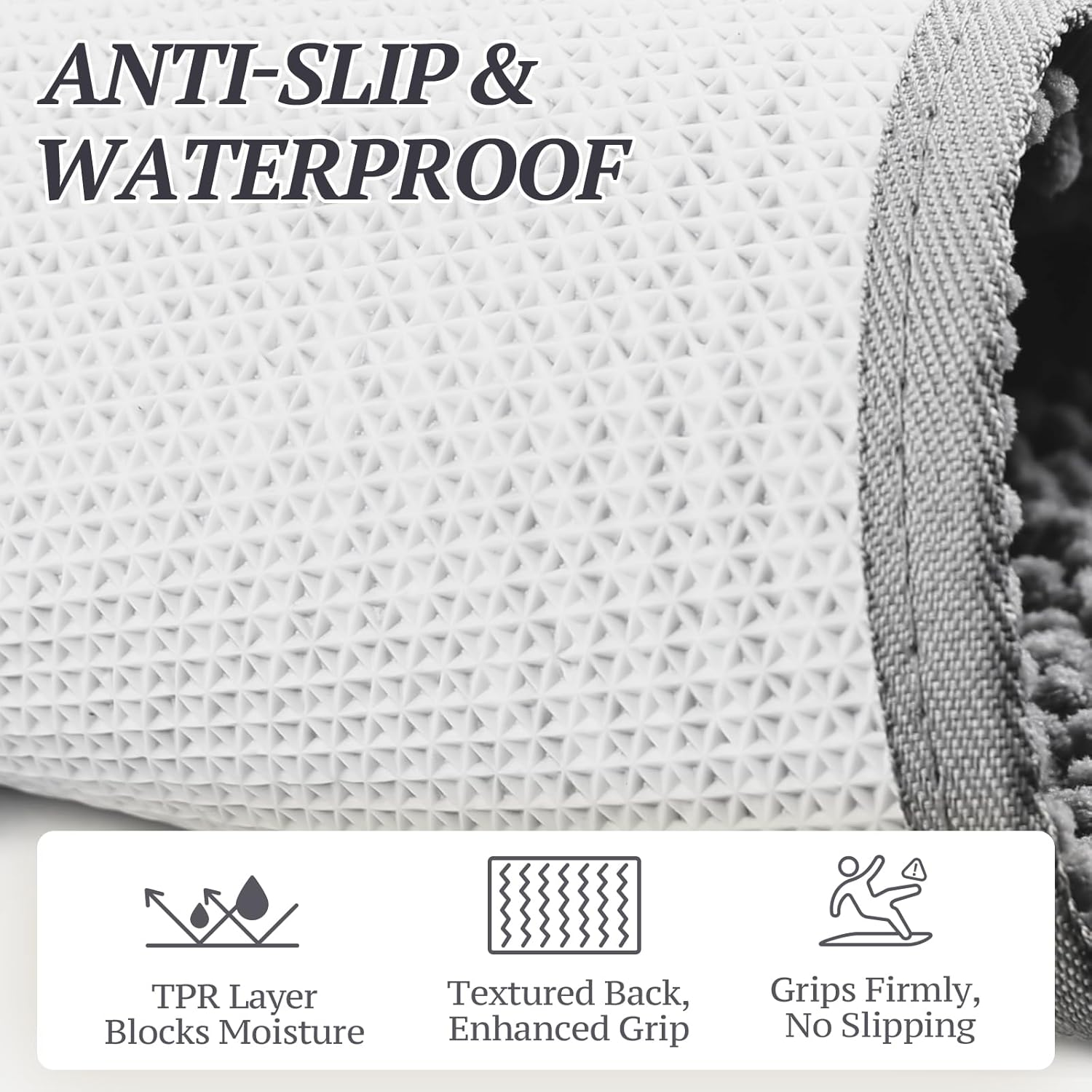 VIVAGLORY Dog Door Mat Absorpmax Dog Rug for Muddy Paw, Mat for Muddy Paw Door Indoor Floor Entryway, Waterproof Washable & Water Absorbent Dirt Trapper, 31" × 20", Grey