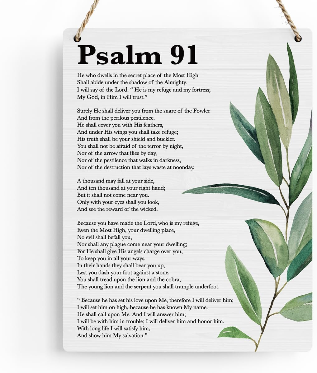 Inspirational Scripture Wall Art Bible Verses Psalm 91 Wall Decor Christian Wall