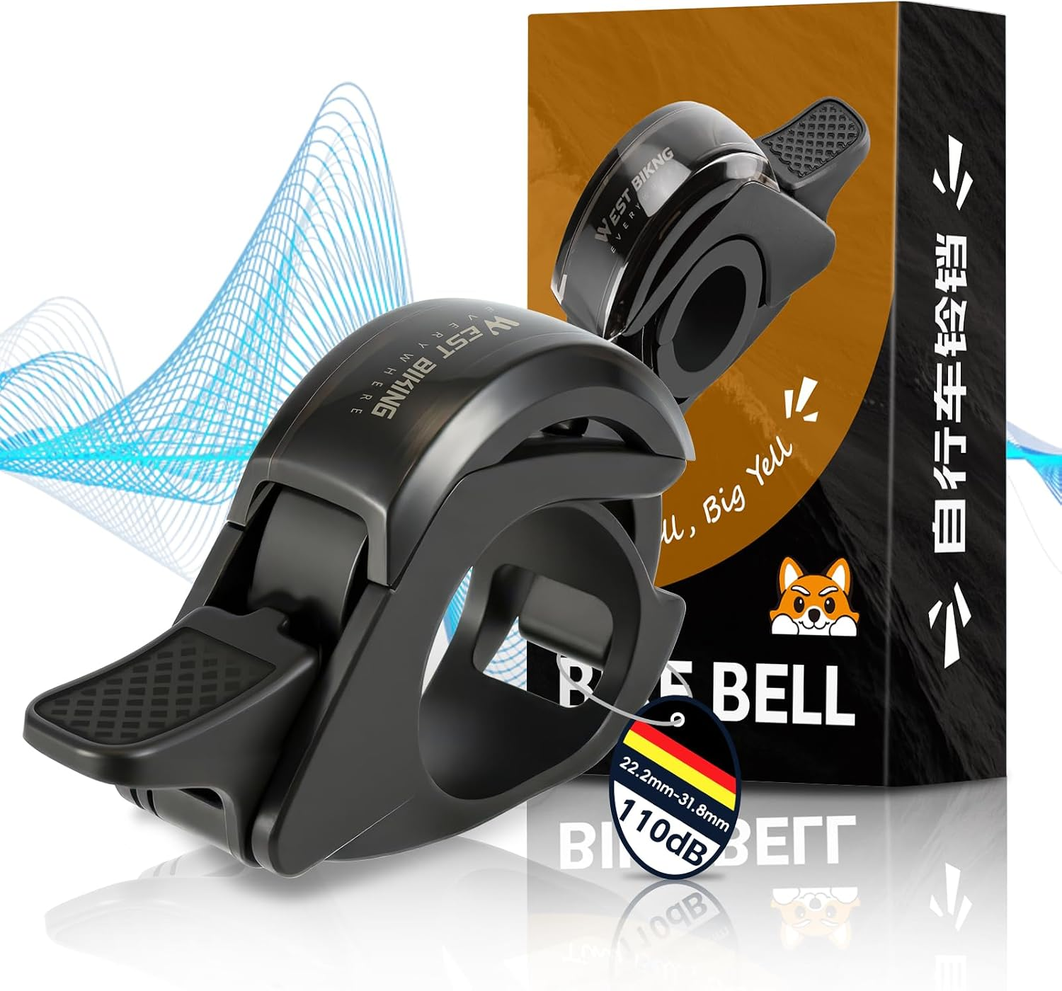 Fahrradklingel,110Db Laut Klingel Fahrrad Klingt Scharf,Langlebig Rennrad Klingel, Für 22.2-31.8Mm Lenker, Fahrradklingel Kinder Wasserdicht & Einfach Zu Montieren