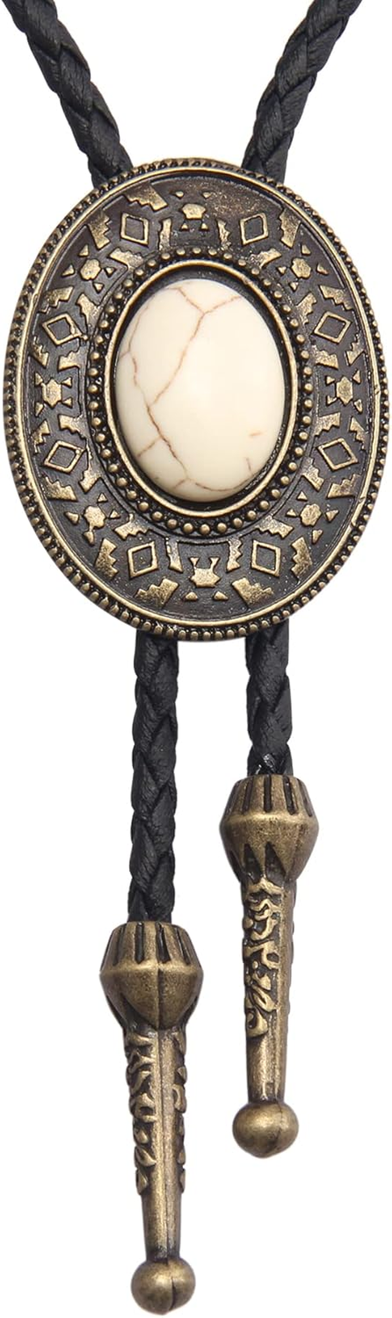 Native American Bolo Tie Rodeo Cowboy Leather Necktie Western Necklace Costume Accessories for Men,Women