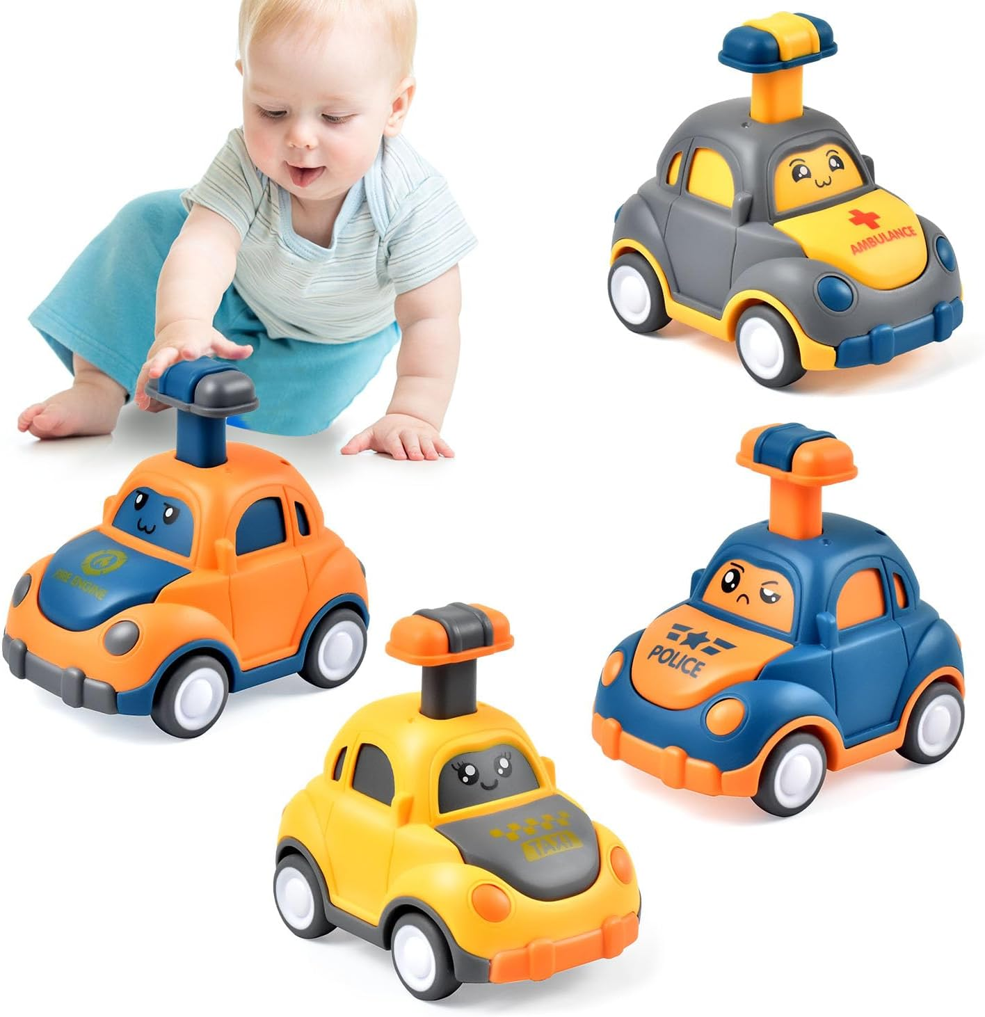 Car Toys for Toddlers 1 2 3 Year Old Boy Girl First Birthday Gifts for Toddler Toys Age 1 2 3 Year Old Boy Birthday Gift for Infant Toddlers