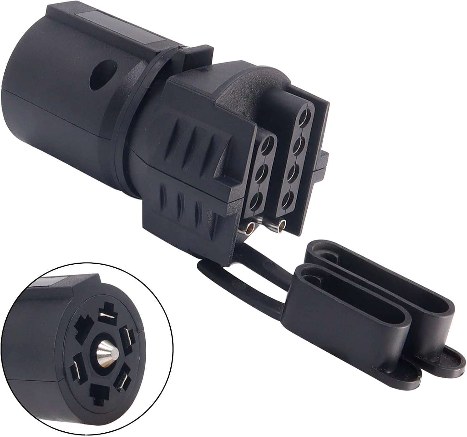 7 Pin Blade to 4 Pin 5 Pin Flat Trailer Adapter Wiring Light Plug Caravan RV Tow Truck Boat Adapters Connector Dust-Proof Cover