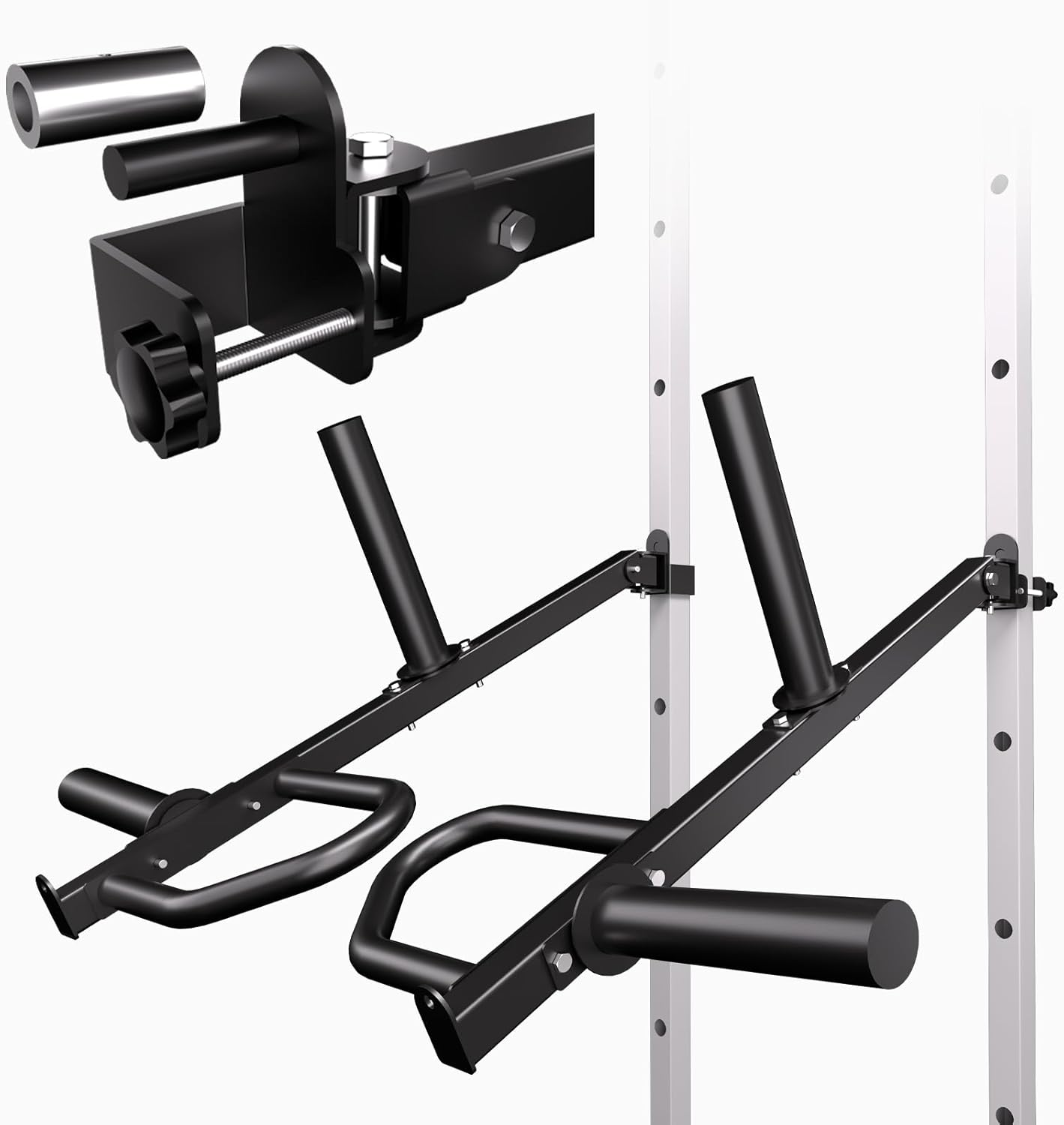 Heavy Duty Adjustable Jammer Arms for 2'' X 2'' Power Racks – 650Lb Capacity per Arm, Versatile Lever Arm Attachment for Gym, Belt Squats, Pushes, Deadlifts, Curls and More