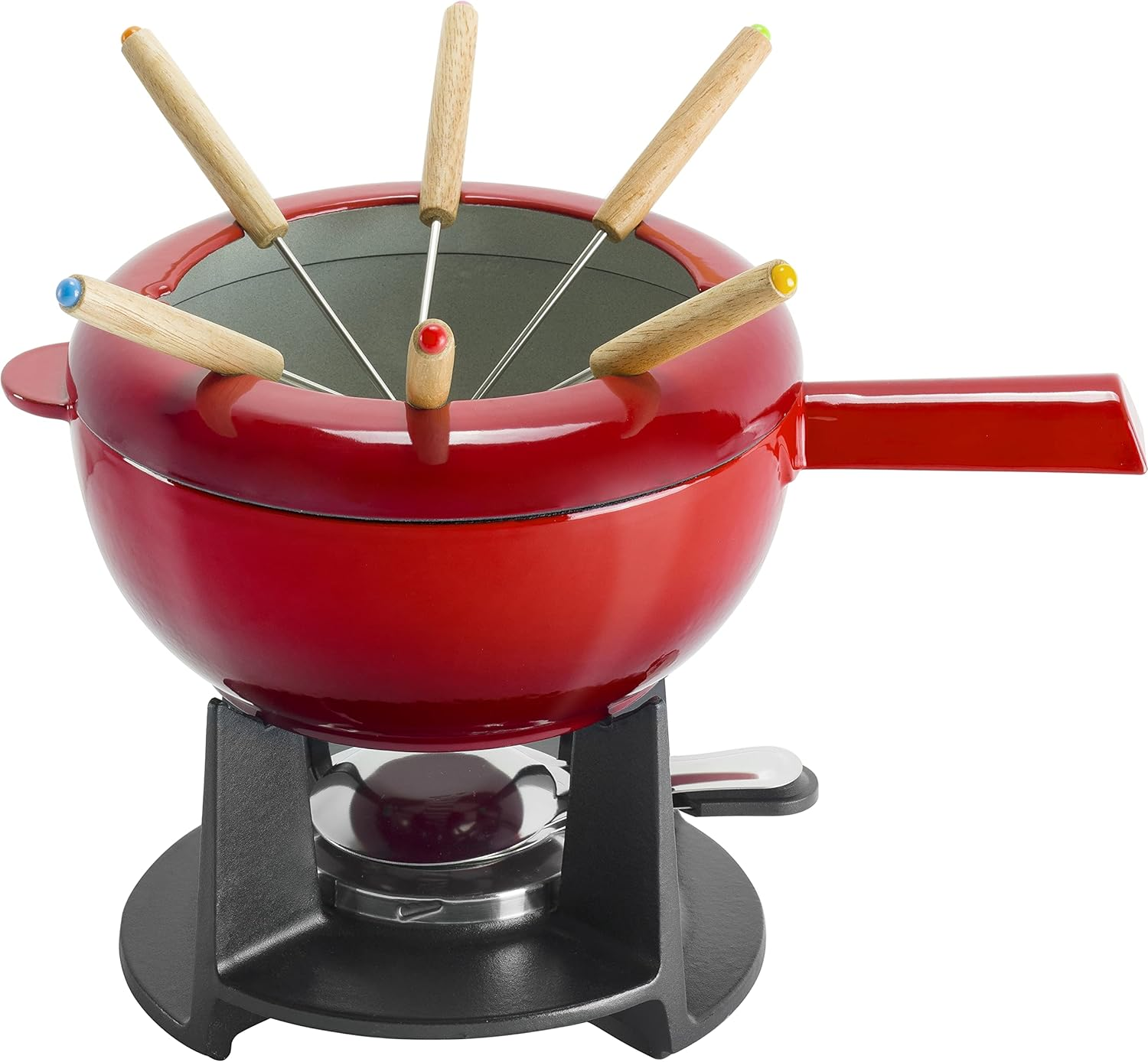 8-In Fondue Pot Set with 6 Forks, for Chocolate, Caramel, Cheese, Sauces and More
