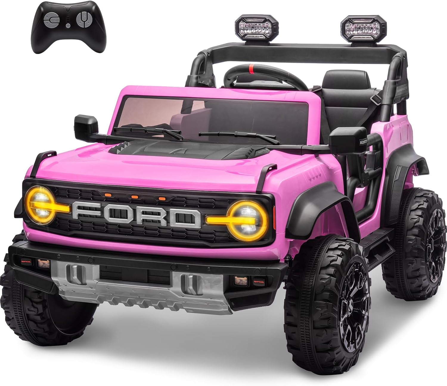 ENYOPRO 24V Ride on Toys for Big Kids, Licensed Ford Bronco Raptor 2 Seater Kids Electric Vehicle