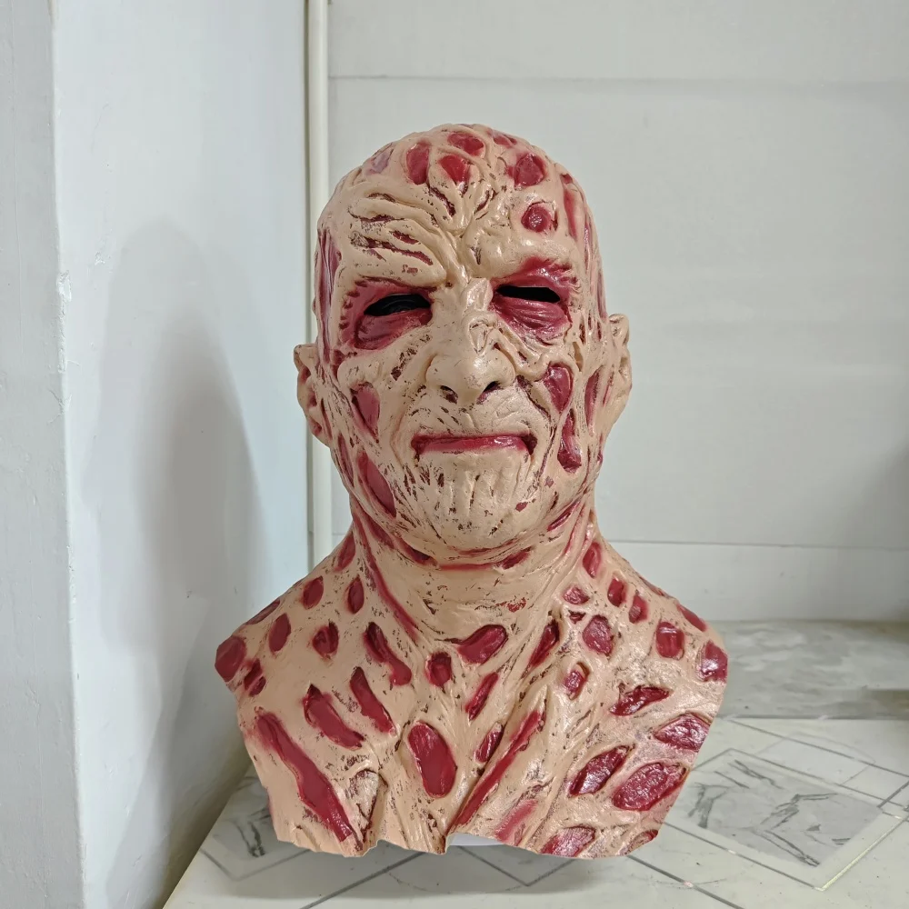 Freddy Krueger Latex Mask – Nightmare on Elm Street Horror Headgear for Halloween and Cosplay
